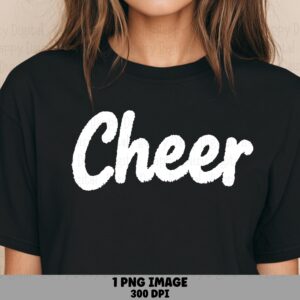Cheer PNG, Brush Script Design | Sublimation, Commercial Use, 300 DPI File, Cheerleader Clipart, POD Seller Resource