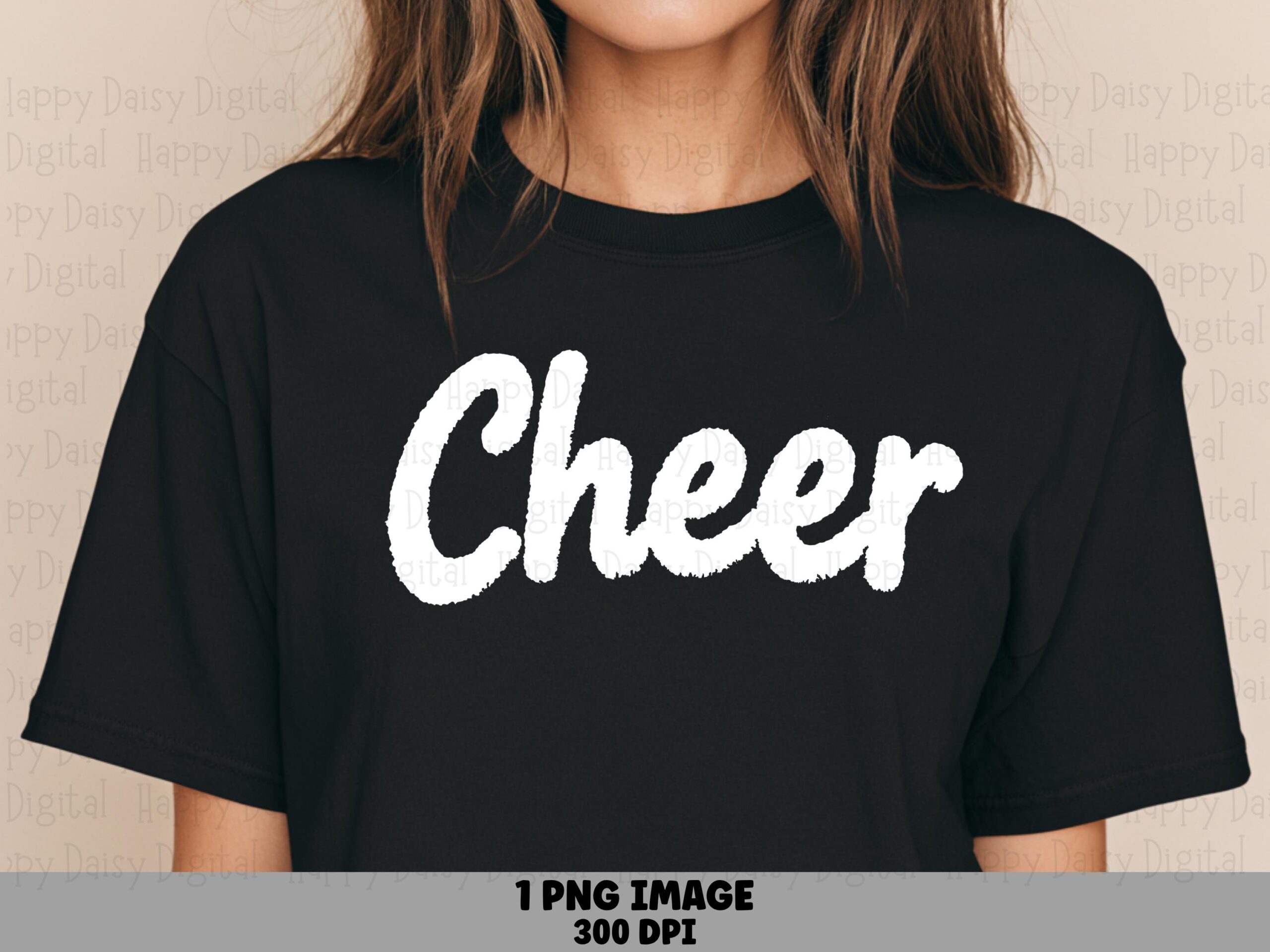 Cheer PNG, Brush Script Design | Sublimation, Commercial Use, 300 DPI File, Cheerleader Clipart, POD Seller Resource