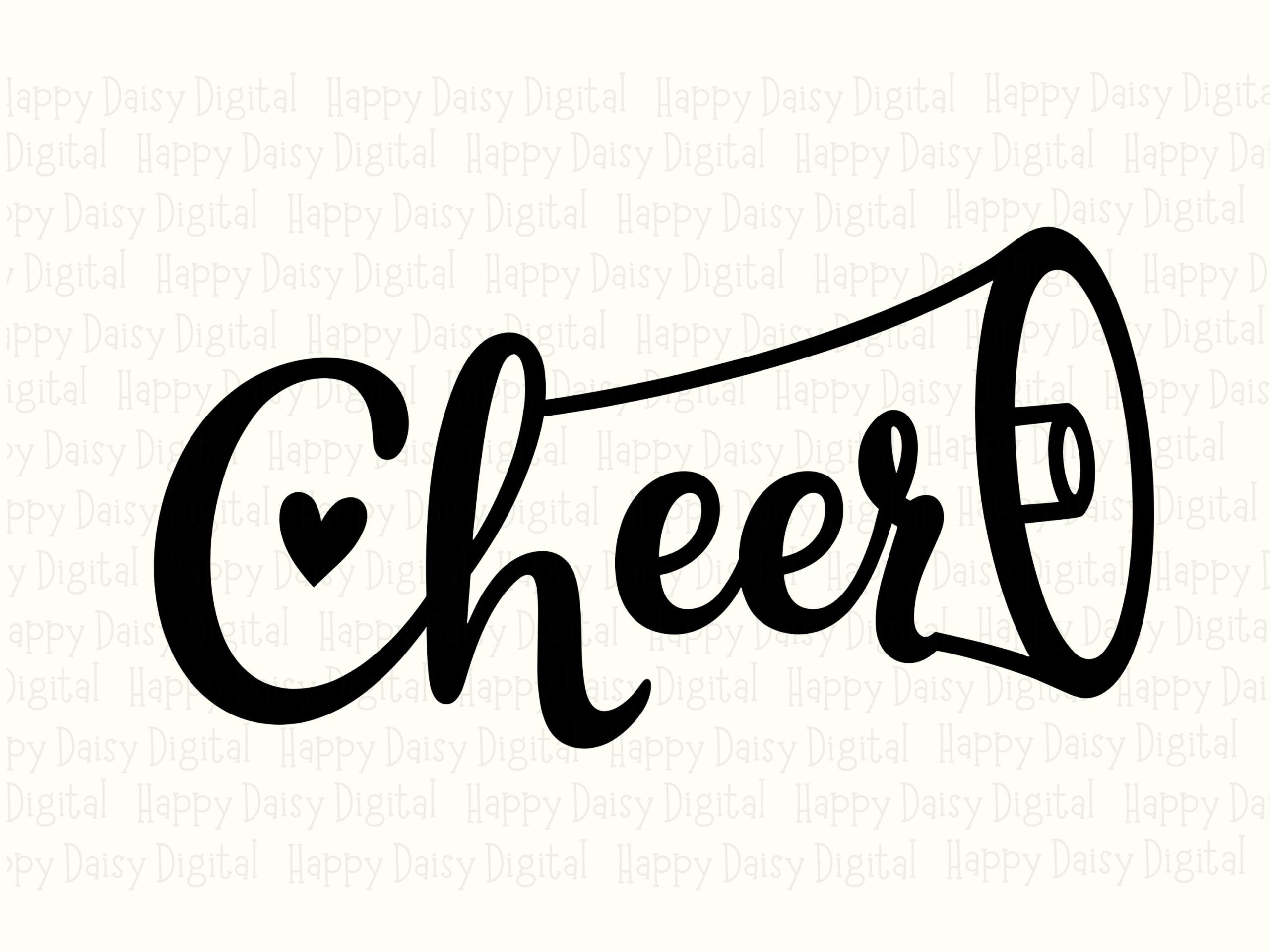 Cheer Script, Megaphone Cursive Design PNG & SVG | Sublimation-Compatible | Commercial Use, Print-Ready 300 DPI - Image 2