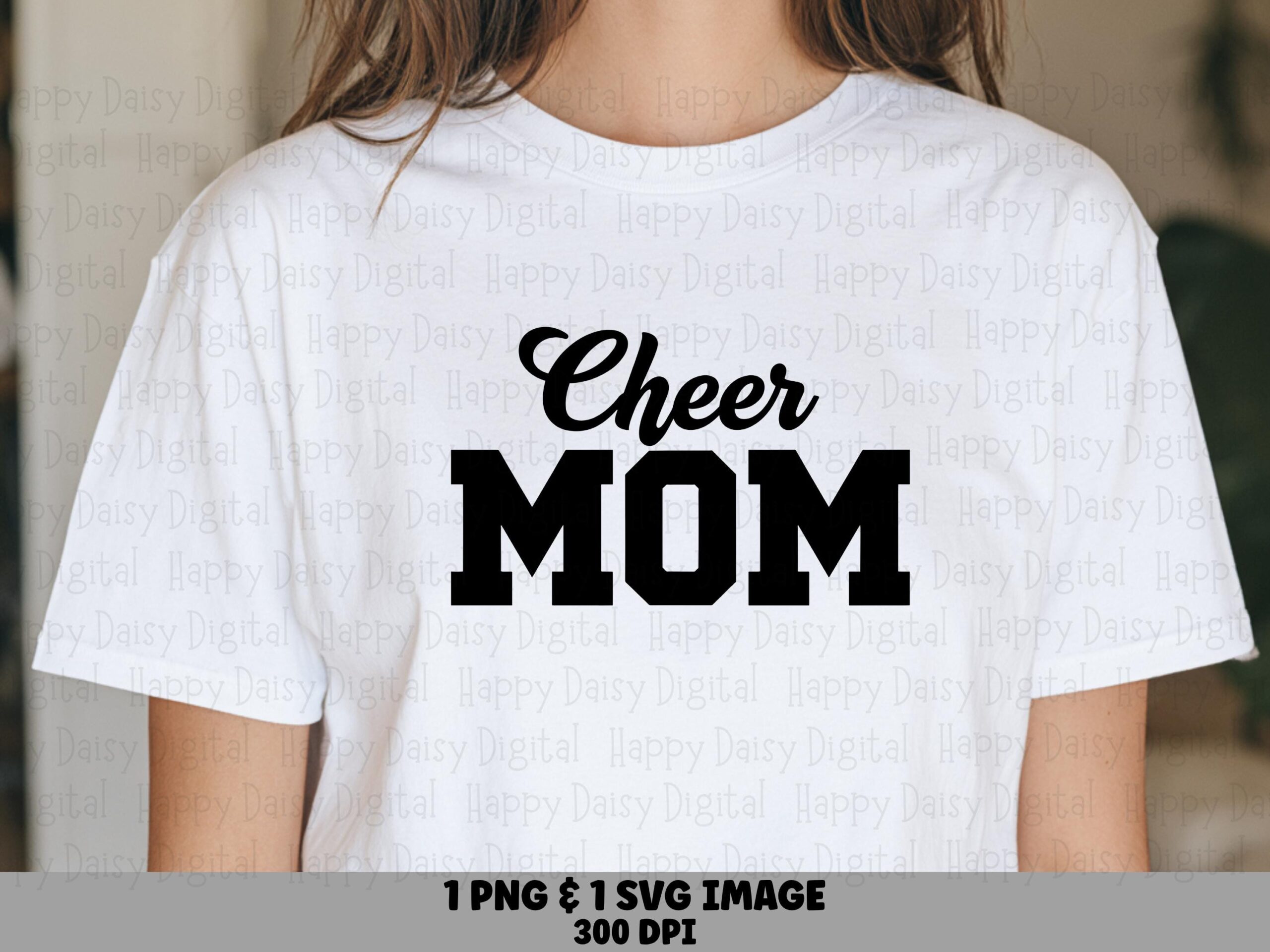 Cheer Mom, Varsity Block Letters With Cursive Script PNG & SVG | Sublimation, 300 DPI, Commercial Use