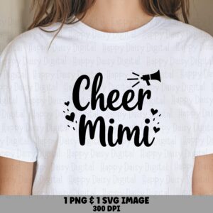 Cheer Mimi, Megaphone Clipart PNG & SVG, Sublimation Commercial Use | 300 DPI Print-Ready, Cricut Compatible