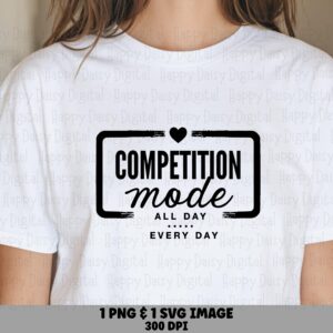 Competition Mode, Brush Frame PNG & SVG | Sublimation Commercial Use, Cheerleading POD - Heart Accent, Black