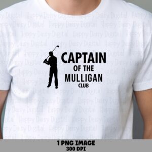 Mulligan Club, Golf Captain PNG | Golfer Silhouette Sublimation, Commercial Use License, 300 DPI