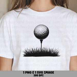Golf Ball, Tee Silhouette Clipart PNG SVG | Minimalist Design, Commercial Use, Sublimation, Print-Ready Files