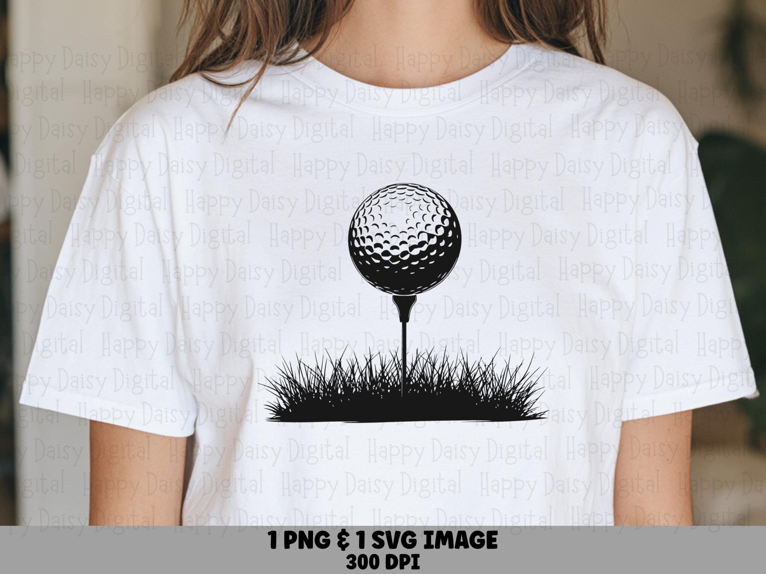 Golf Ball, Tee Silhouette Clipart PNG SVG | Minimalist Design, Commercial Use, Sublimation, Print-Ready Files