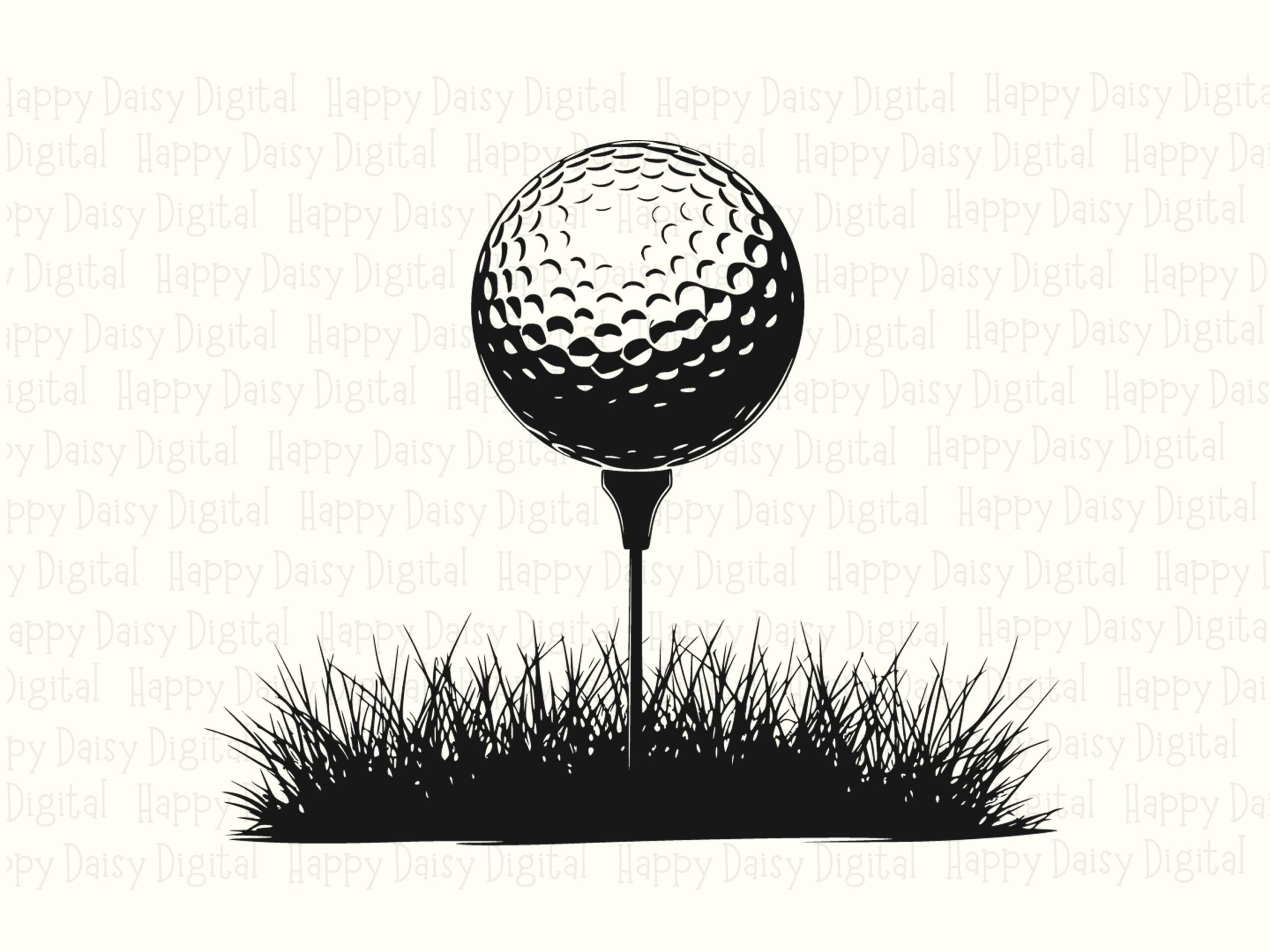 Golf Ball, Tee Silhouette Clipart PNG SVG | Minimalist Design, Commercial Use, Sublimation, Print-Ready Files - Image 2