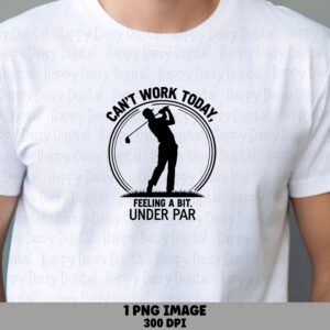 Under Par, Golfer Badge PNG | Sublimation Clipart, Commercial Use, Circular Design, 300 DPI