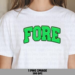 Golf Varsity, Collegiate Fore PNG | Sublimation Print File, 300 DPI | Commercial Use, POD Design