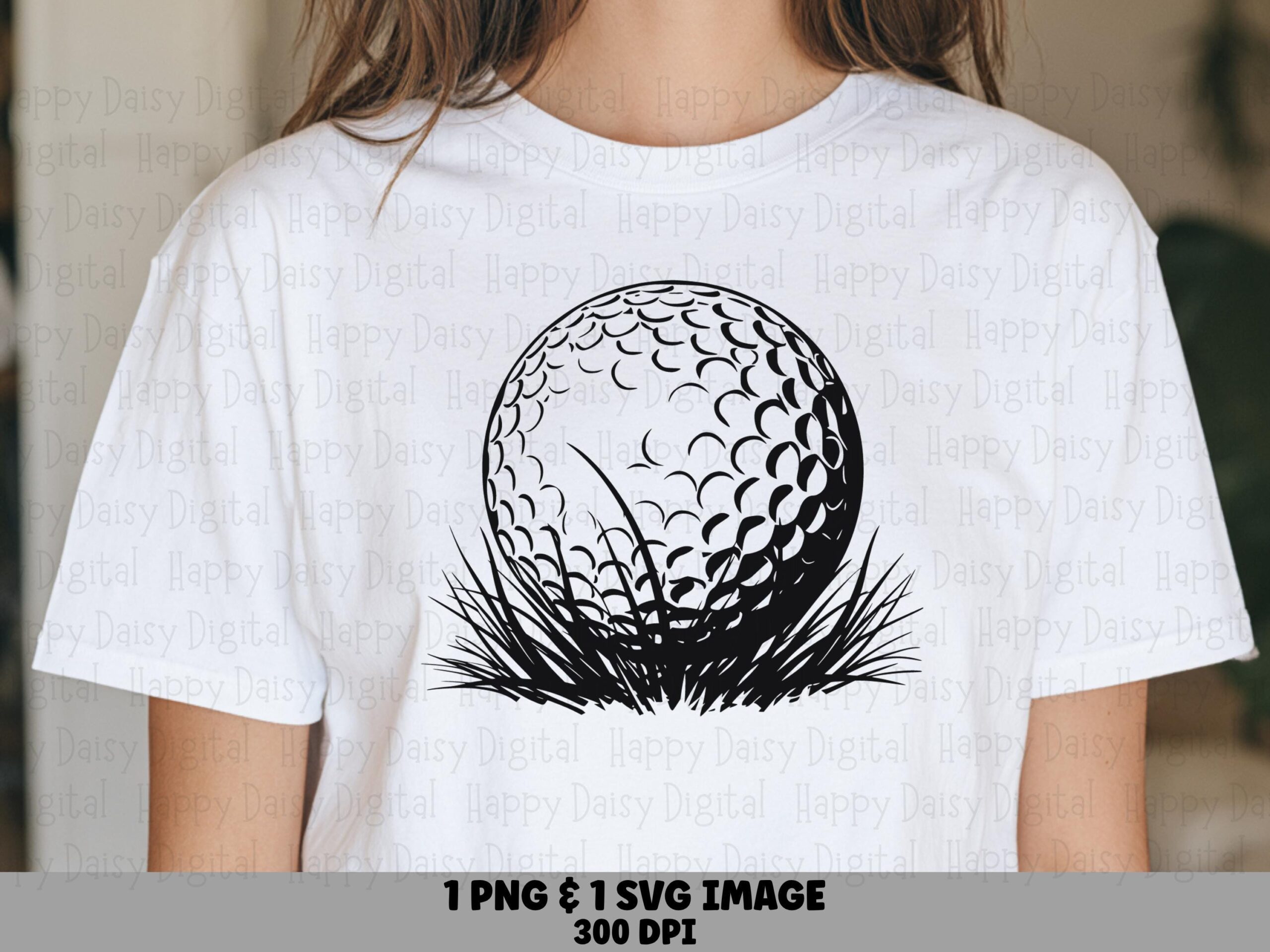 Golf Ball, Scratchboard Illustration PNG & SVG | Sublimation, 300 DPI - Commercial Use, Tall Grass