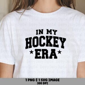 Hockey Era, Collegiate Text Digital Design - PNG, SVG | Sublimation, Black Arched Typography, 300 DPI, Commercial Use
