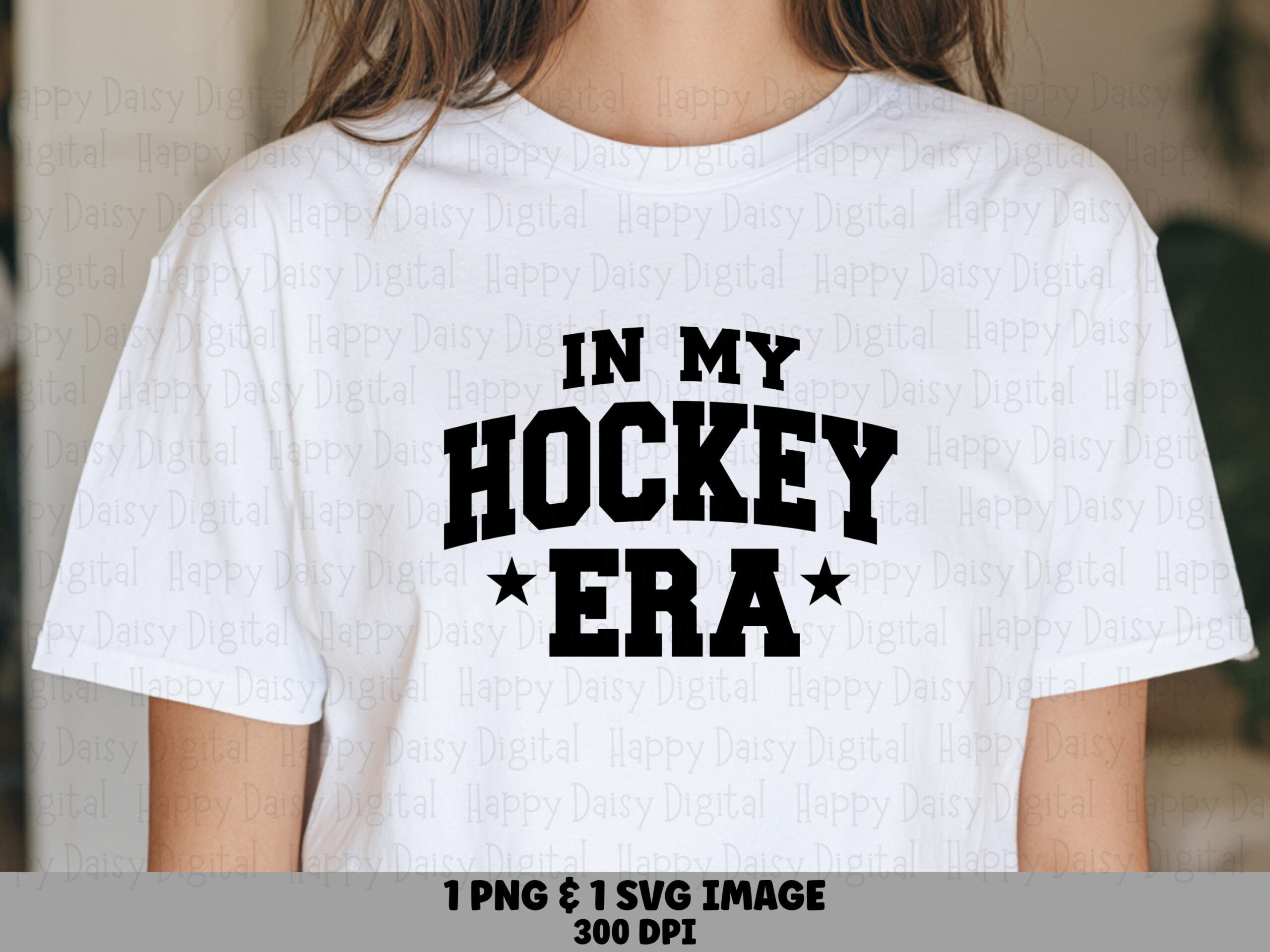 Hockey Era, Collegiate Text Digital Design - PNG, SVG | Sublimation, Black Arched Typography, 300 DPI, Commercial Use