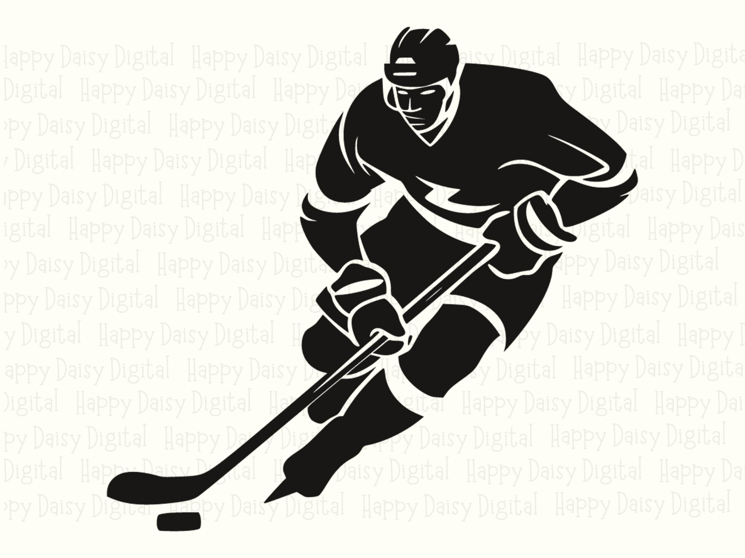 Hockey Player, Silhouette Action Pose Clipart | PNG & SVG Files, Sublimation Ready, Commercial License - Image 2