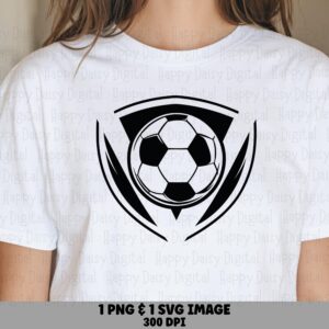 Soccer Emblem, Bold Shield Badge SVG PNG | Sublimation Digital Files | Print-Ready, 300 DPI