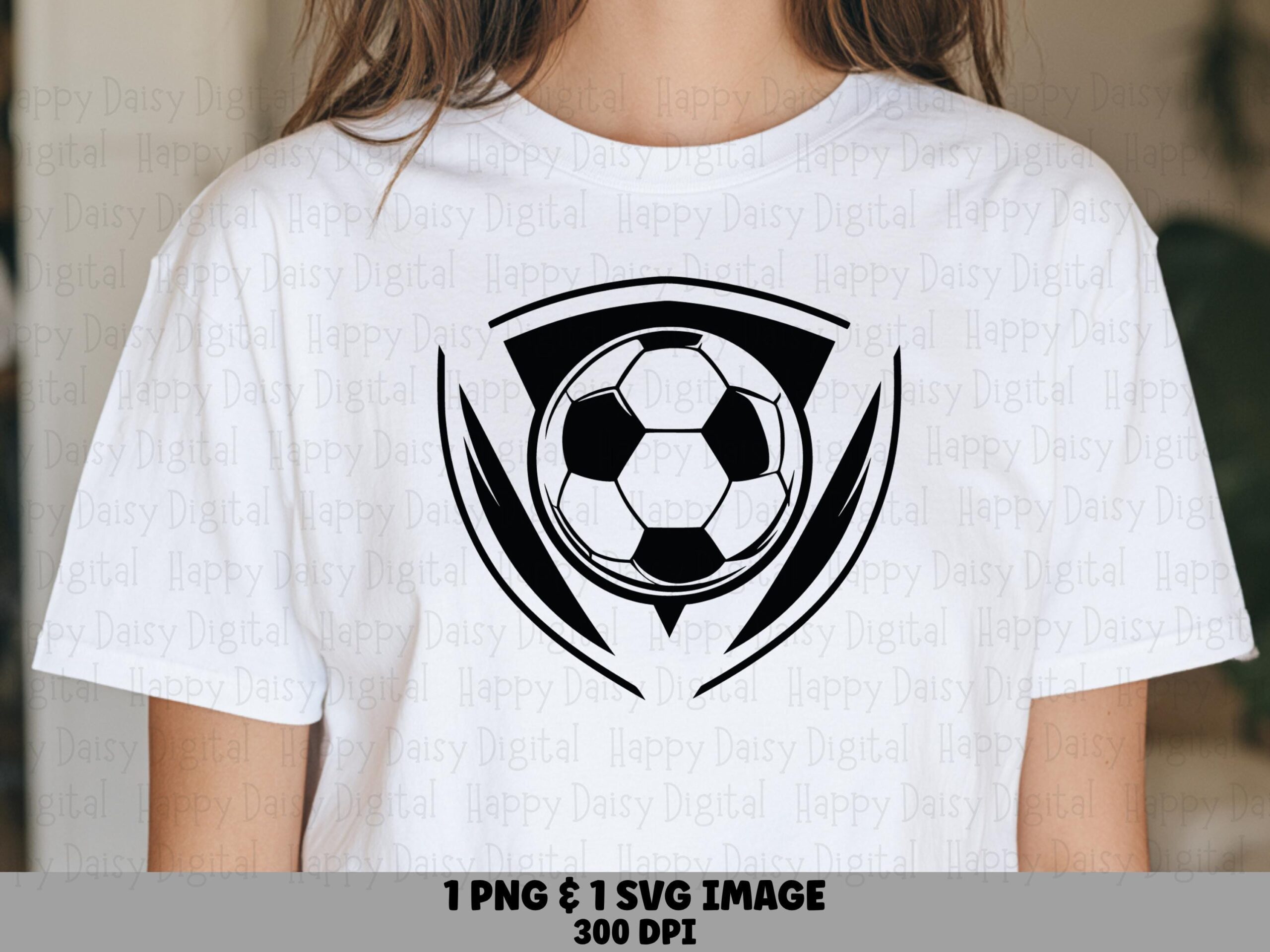 Soccer Emblem, Bold Shield Badge SVG PNG | Sublimation Digital Files | Print-Ready, 300 DPI