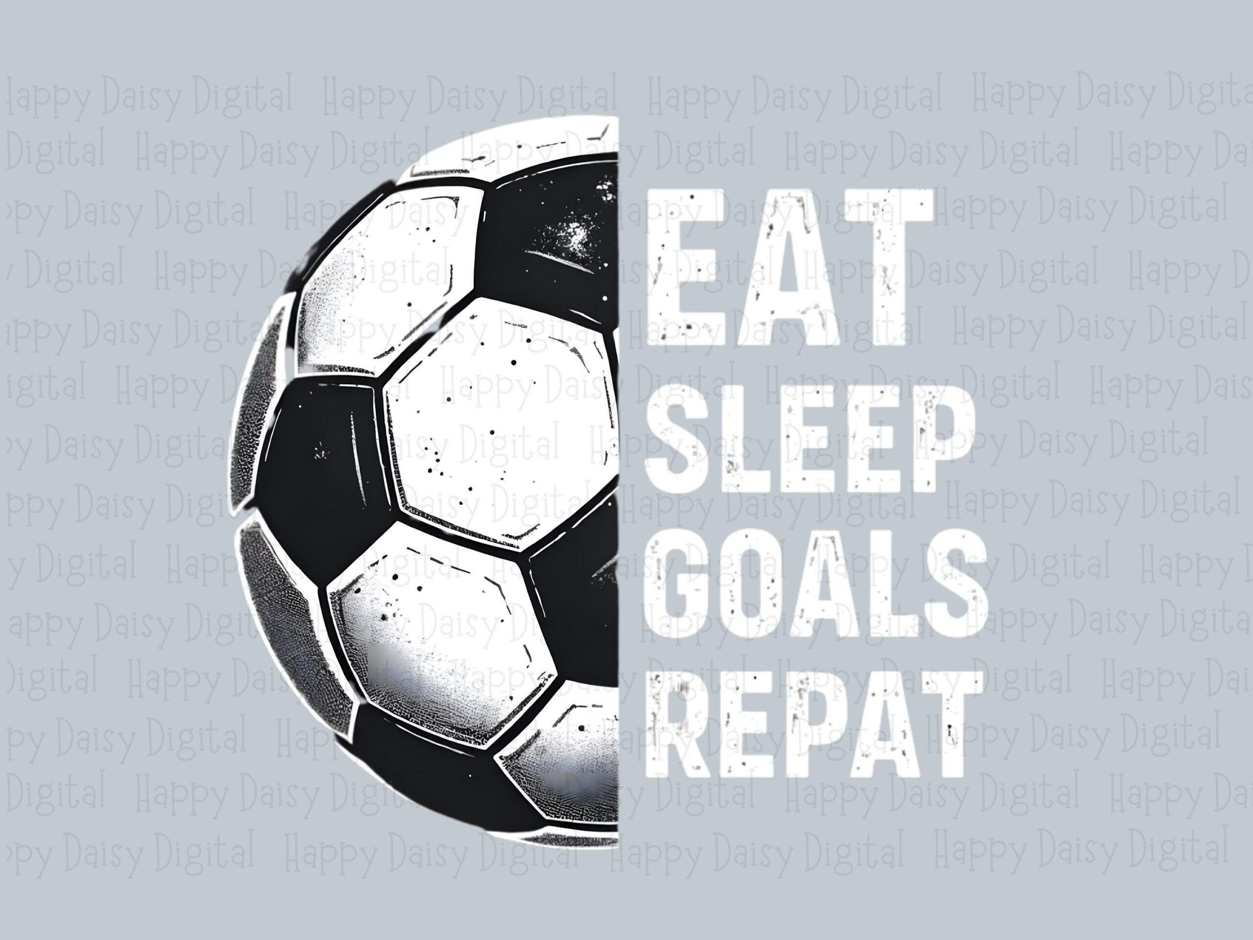 Eat Sleep Goals, Bold Soccer Graphic PNG | Sublimation Clipart | Commercial Use License, 300DPI Transparent - Image 2