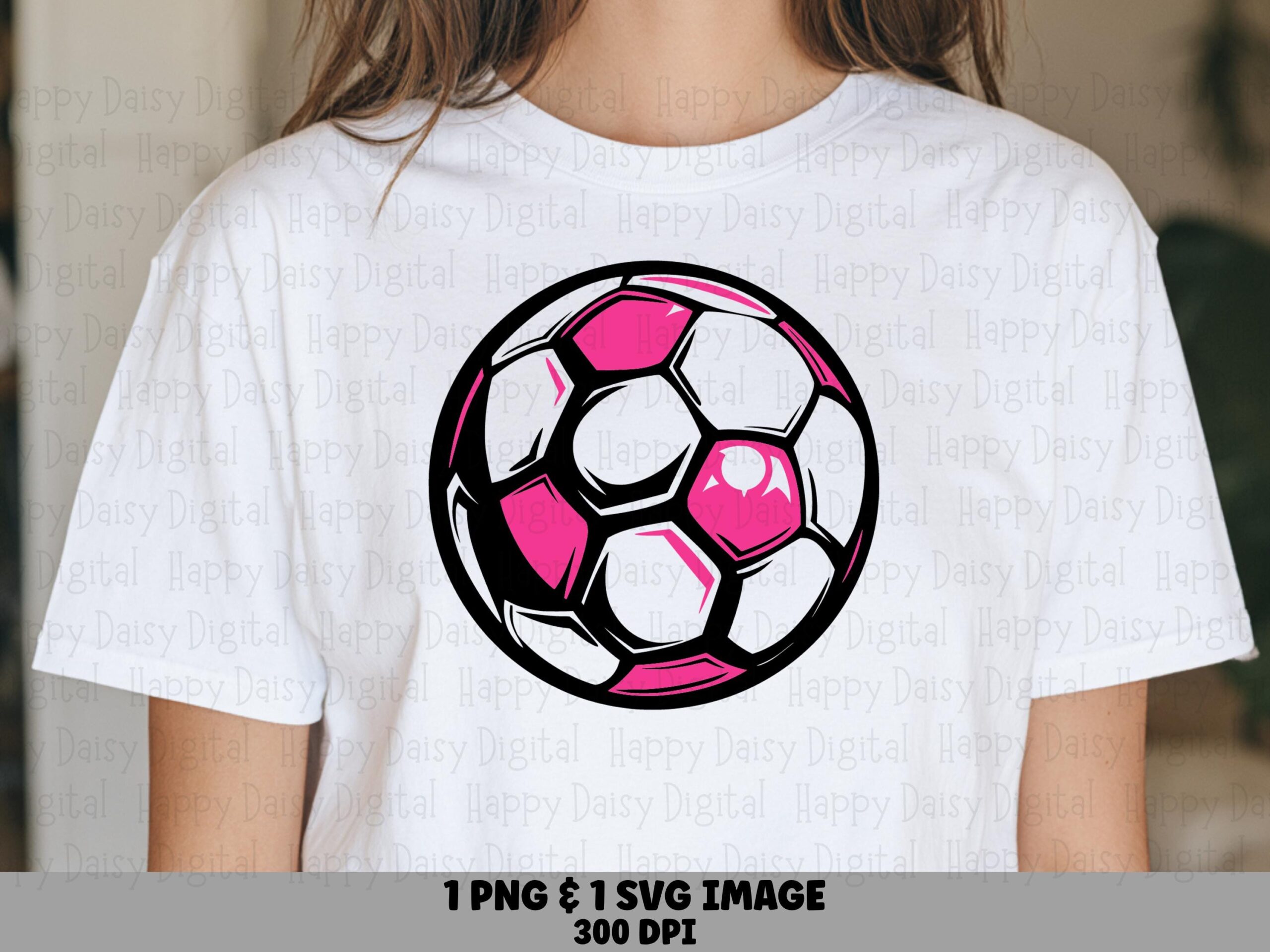 Soccer Ball, Pink Panel Clipart PNG SVG | Sublimation Ready, Commercial Use, T-Shirt Mockup, Cricut Compatible