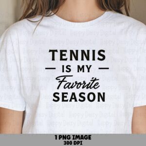 Tennis Season, Minimal Black Script PNG | Sublimation Graphic | 300 DPI, Commercial Use License