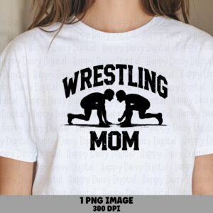 Wrestling Mom, Collegiate Arch PNG | Dual Silhouette, Transparent 300 DPI - Commercial Use