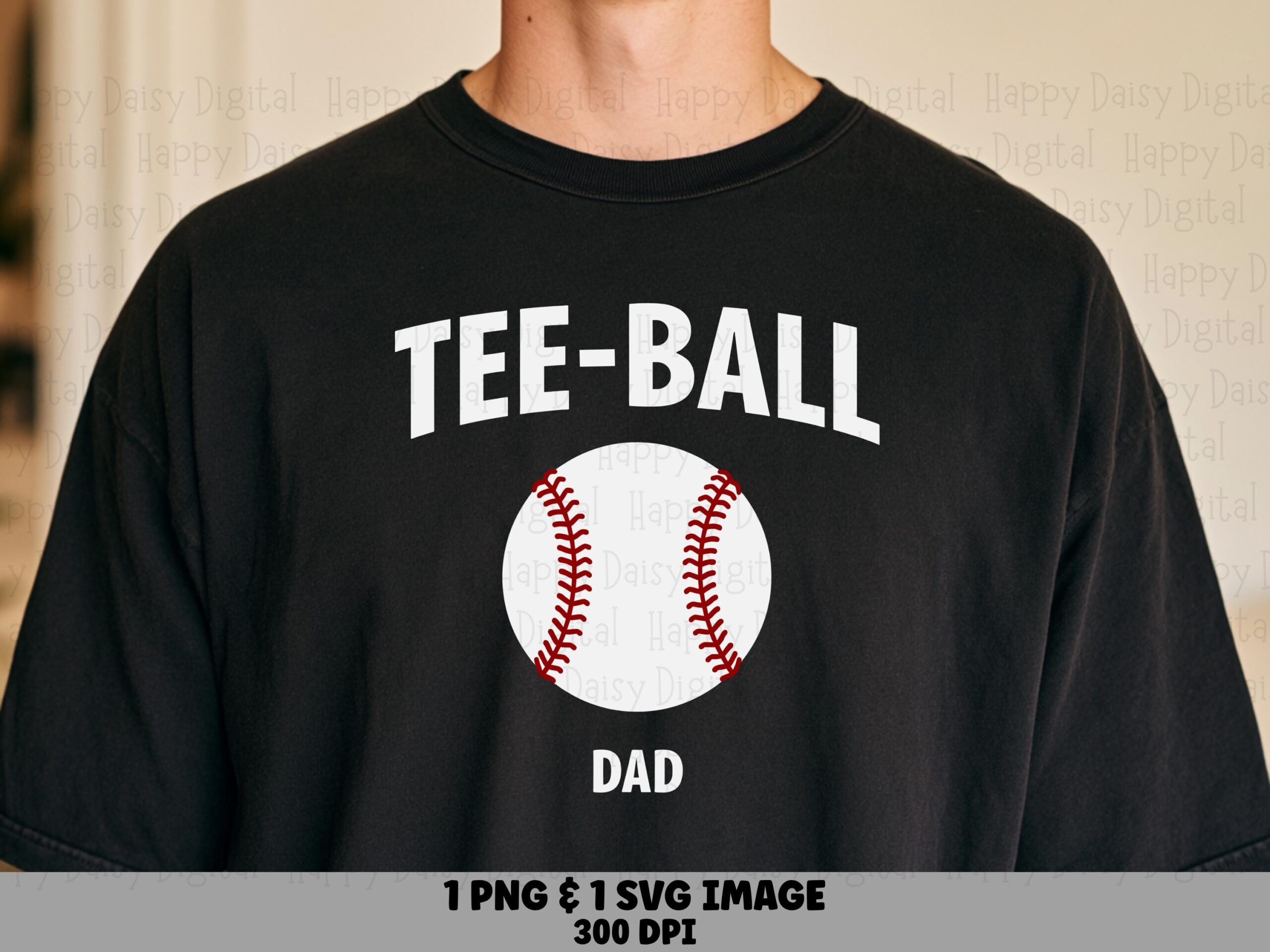 Tee Ball Dad, Varsity Baseball Design, PNG + SVG Files | Sublimation Commercial Use, Print-Ready 300 DPI, Cricut Compatible