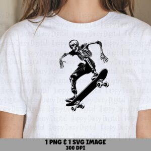 Skateboarding Skeleton PNG & SVG | Sublimation Commercial Use POD