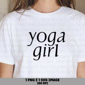 Yoga Girl, Script PNG SVG Clipart | Minimalist Quote, Commercial Use - 300 DPI, Print Ready