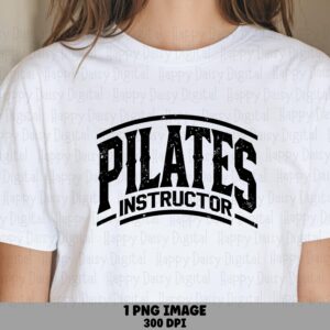 Pilates Instructor, Distressed Badge PNG | Sublimation Commercial Use | 300DPI, Transparent Background, Clipart