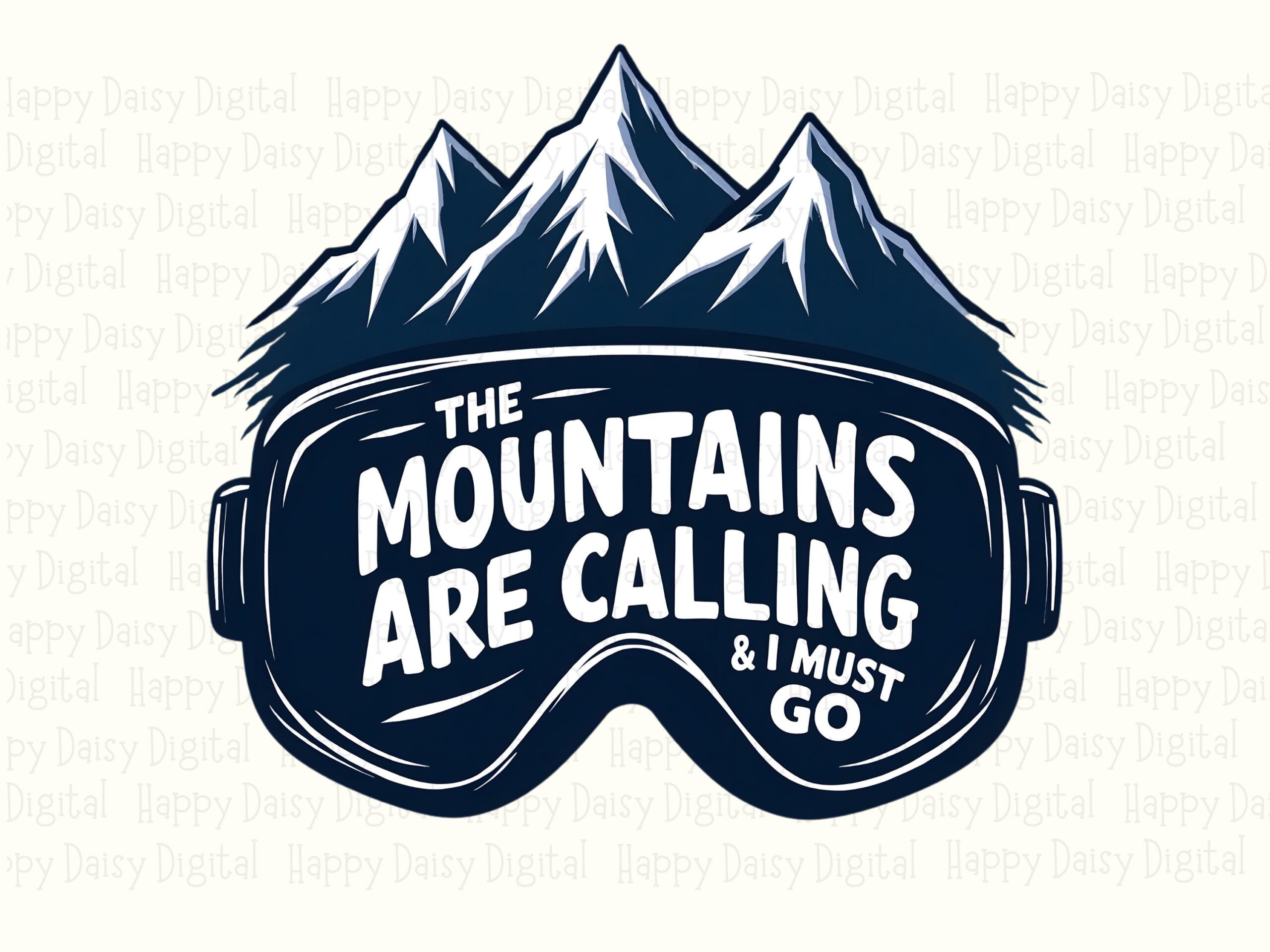 Mountains, Ski Goggles PNG, Navy Peaks Sublimation File | Commercial Use, 300 DPI, Print Ready - Image 2