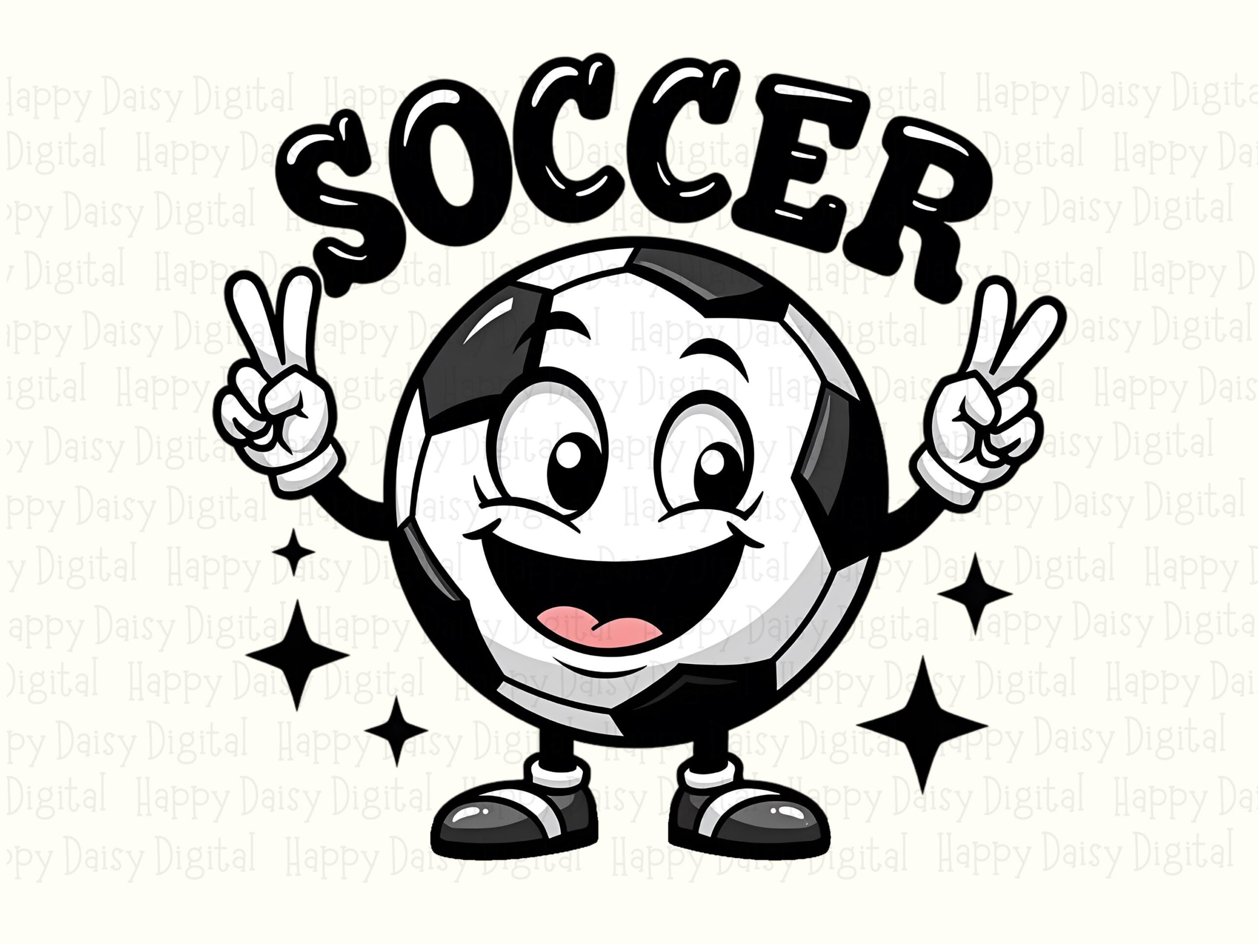 Happy Ball PNG, Cartoon Soccer Mascot | Sublimation Clipart, Smiling Face, Commercial Use, 300 DPI - Image 2