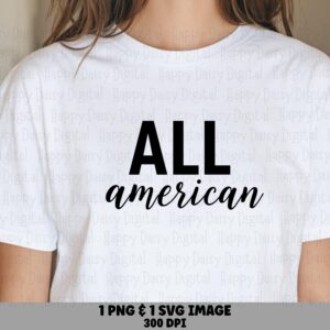 Patriotic Design PNG, All American Script Graphic, USA Pride Quote - Commercial Use, 300 DPI, Transparent