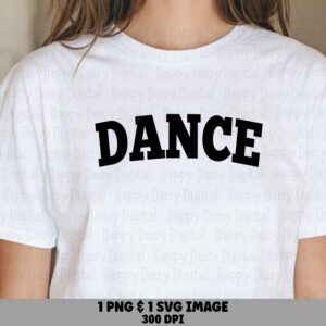 Dance Block Letters, Bold Varsity PNG | Transparent 300 DPI File, Sublimation Friendly | Commercial Use