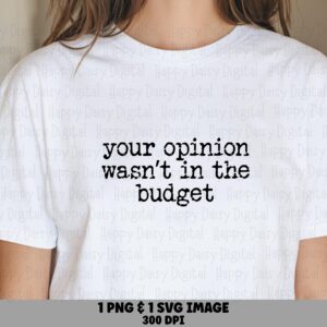 Opinion Budget Quote, Minimalist Funny PNG - Sublimation Clipart | 300 DPI Commercial Use For POD