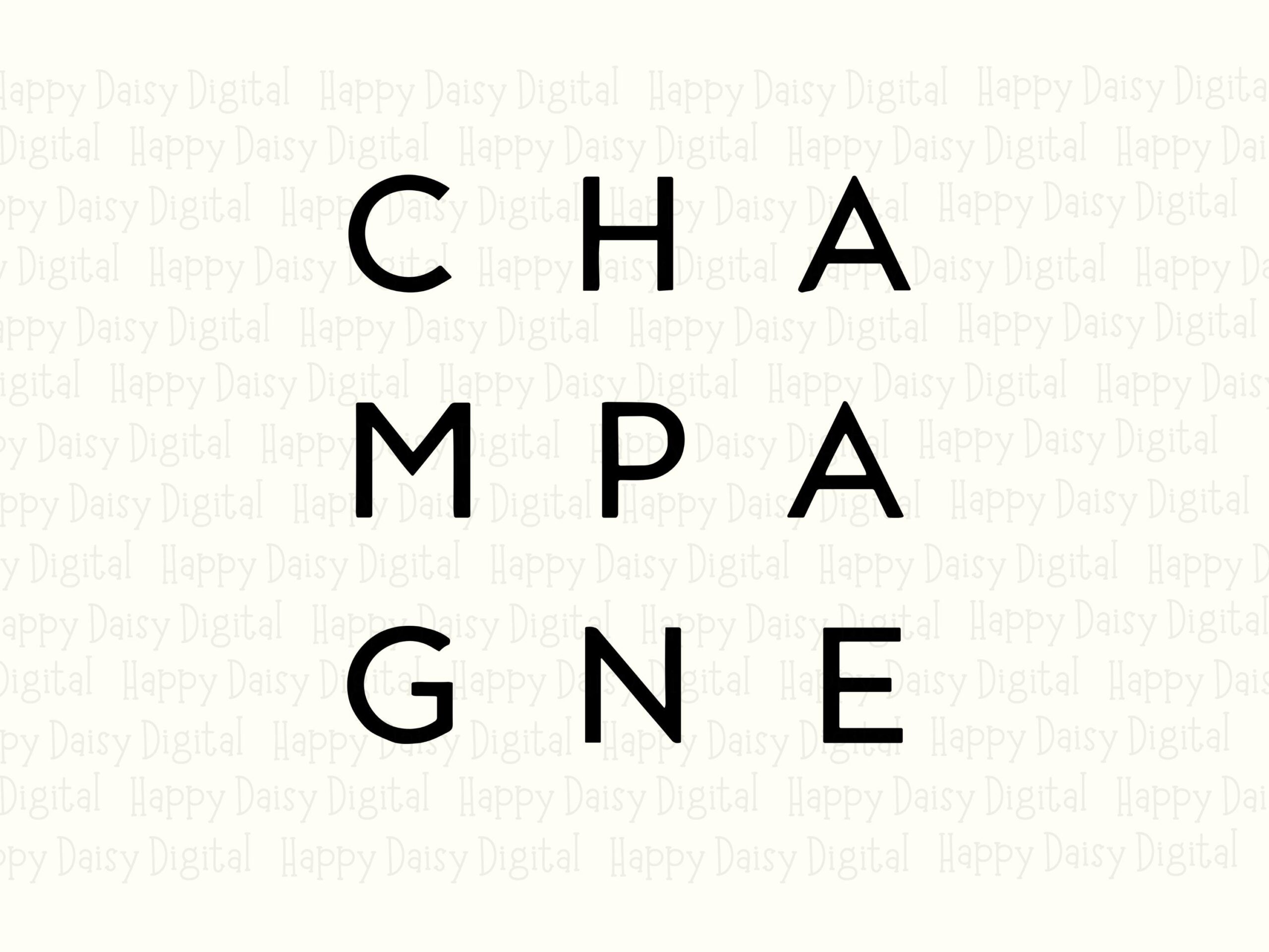 Chic Stacked Text, Champagne Party Graphic | PNG Clipart, 300 DPI Transparent, Commercial Use Included - Image 2
