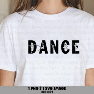 Dance Block Letters PNG, Drop-Shadow Graphic, Bold Black Text - Commercial Use, 300 DPI Transparent