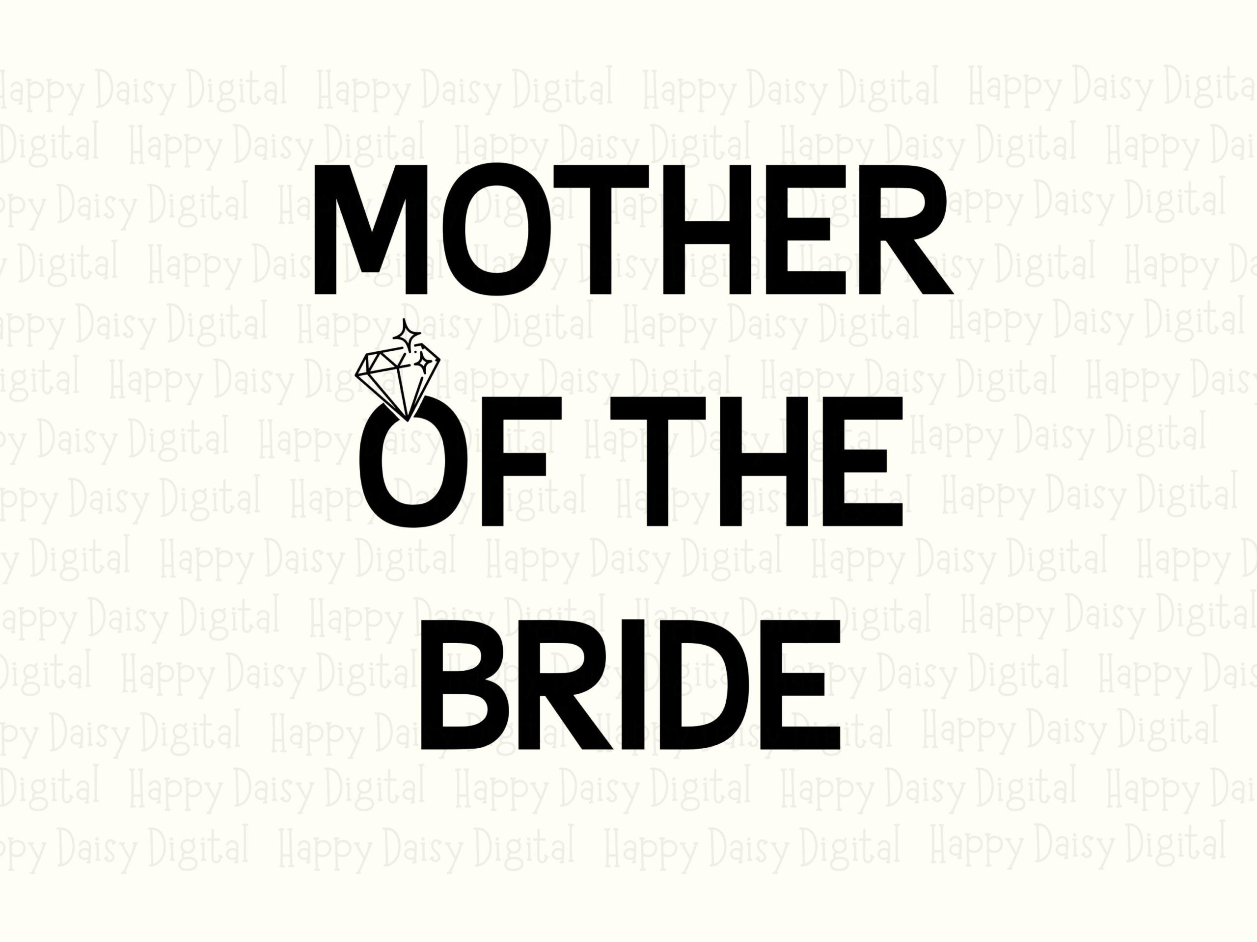 Mother Of Bride Design, Bold Sans-Serif Text PNG SVG, Diamond Ring Accent | Commercial Use | Print-Ready 300 DPI - Image 2
