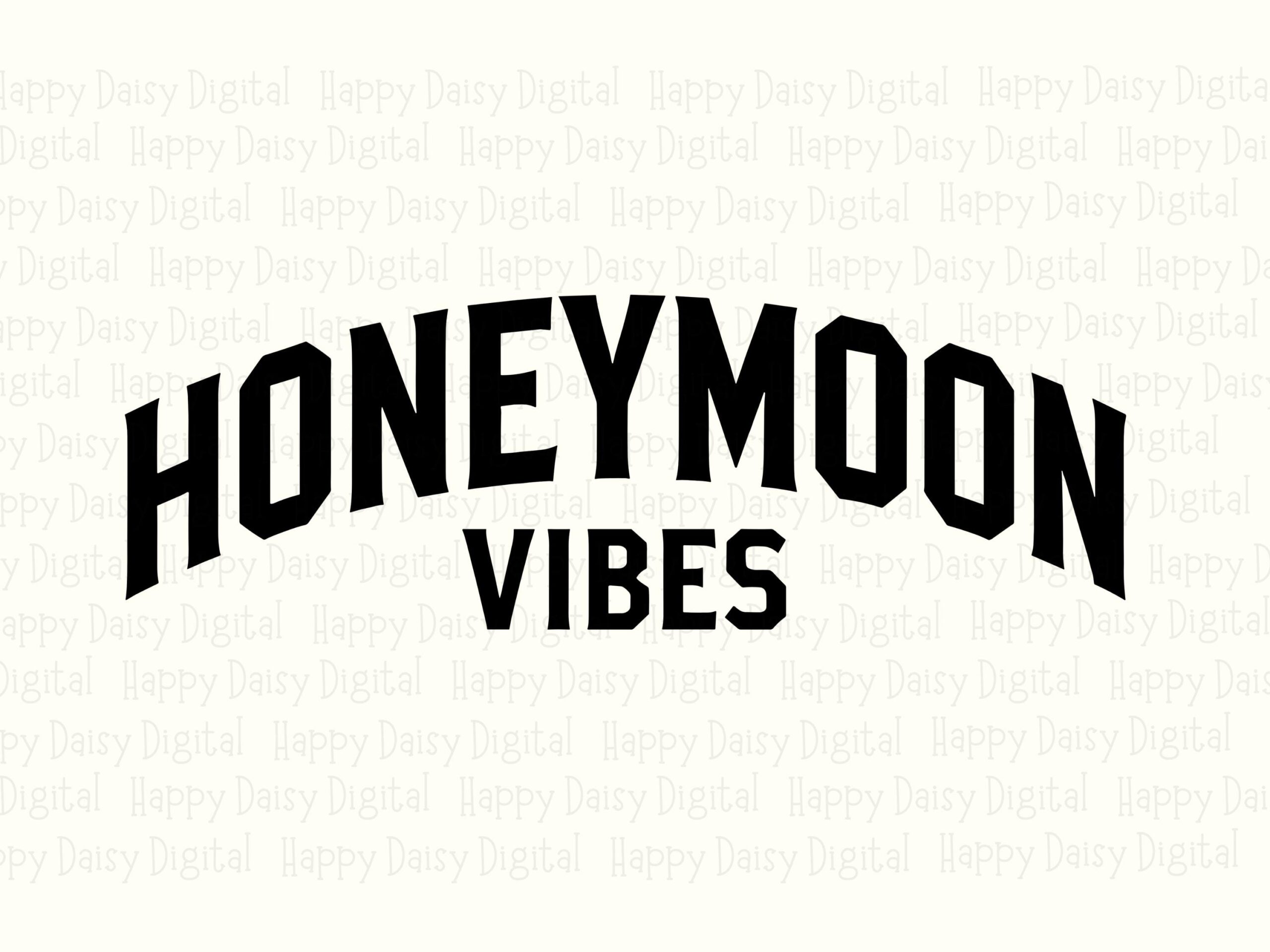 Honeymoon Vibes, Varsity Lettering PNG SVG | Sublimation Ready, Commercial Use, 300 DPI Files - Image 2