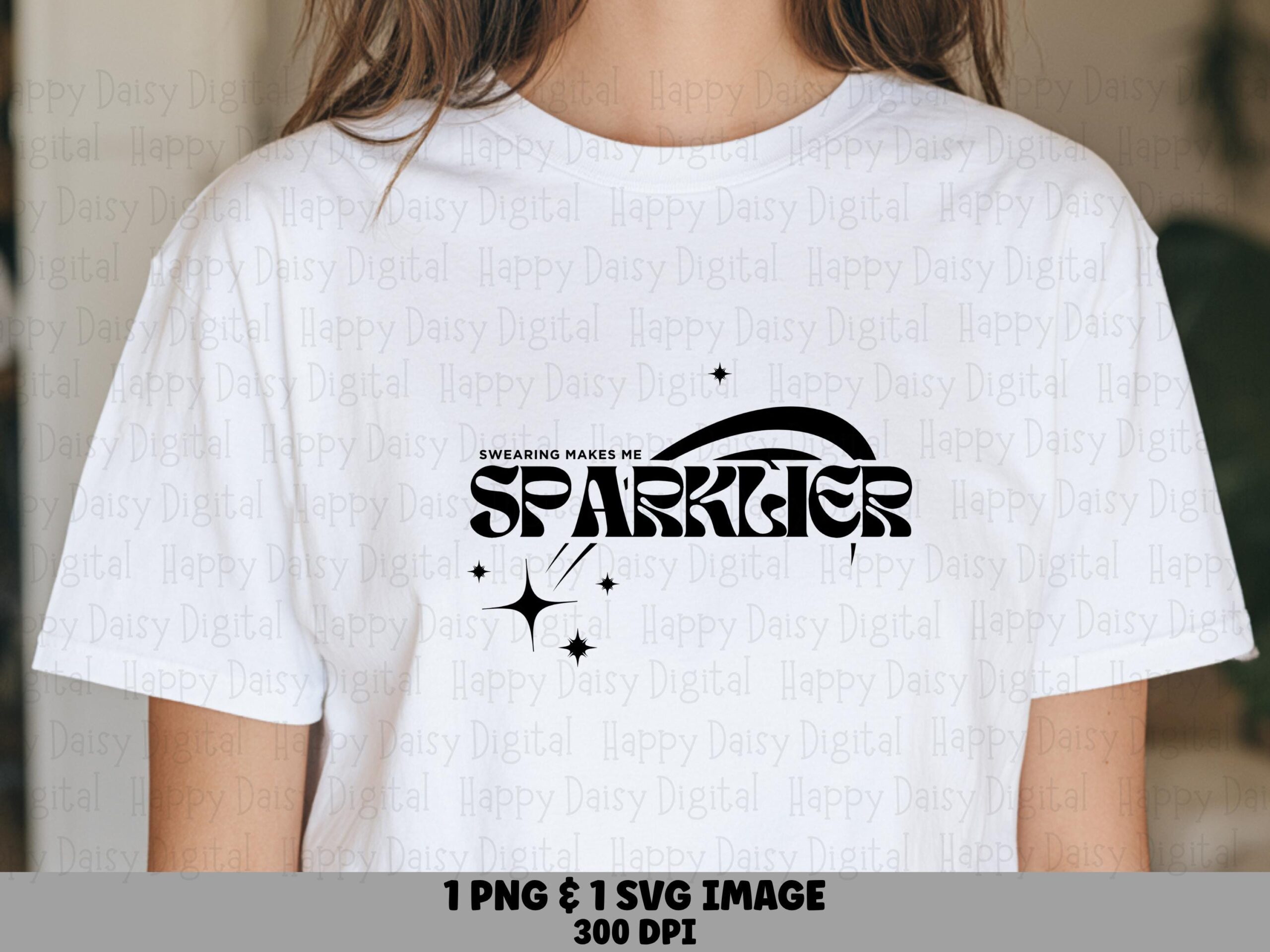 Swearing Png Design, Retro Sparkle Text Digital Download | SVG File, Commercial Use License