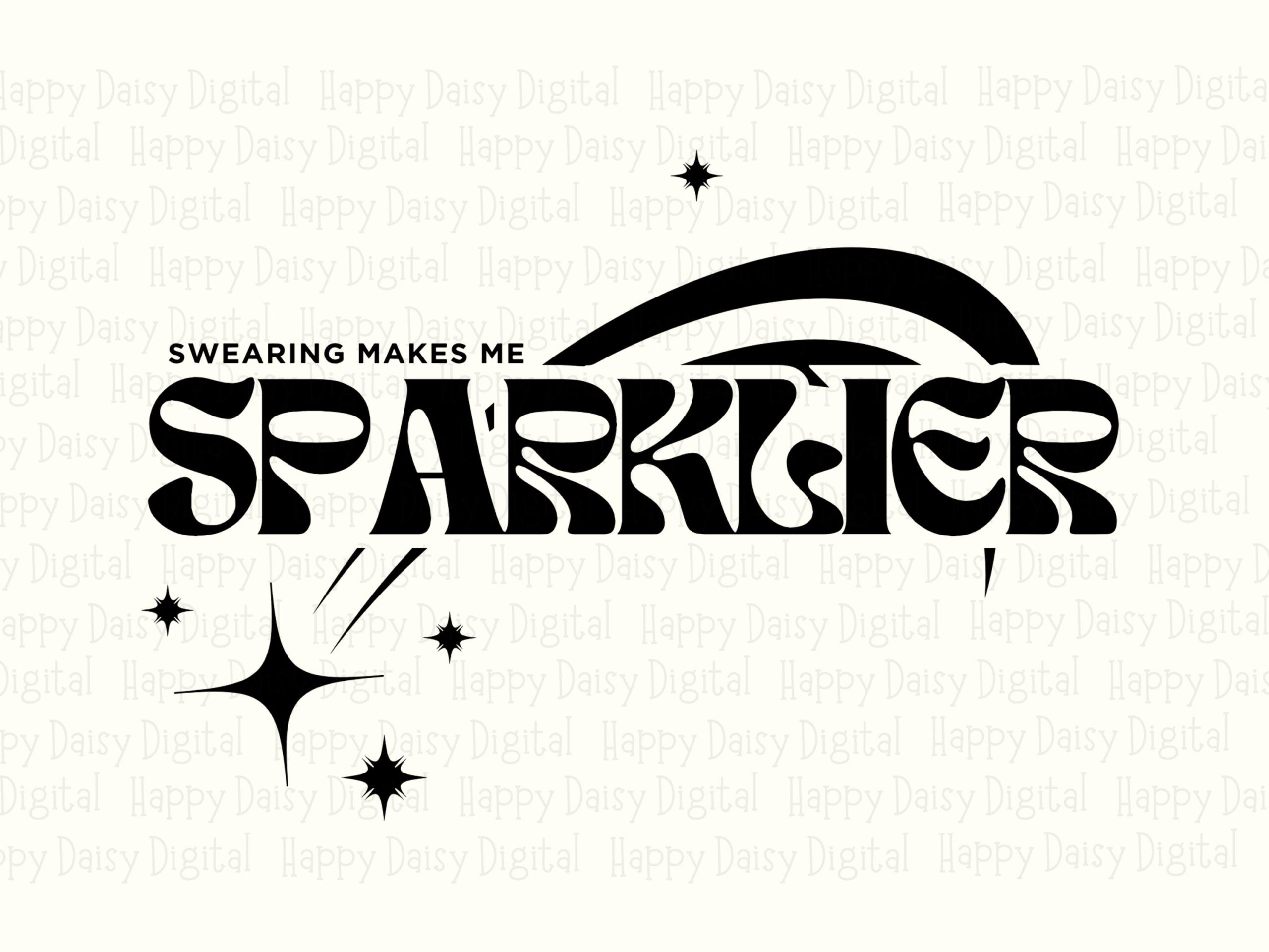 Swearing Png Design, Retro Sparkle Text Digital Download | SVG File, Commercial Use License - Image 2