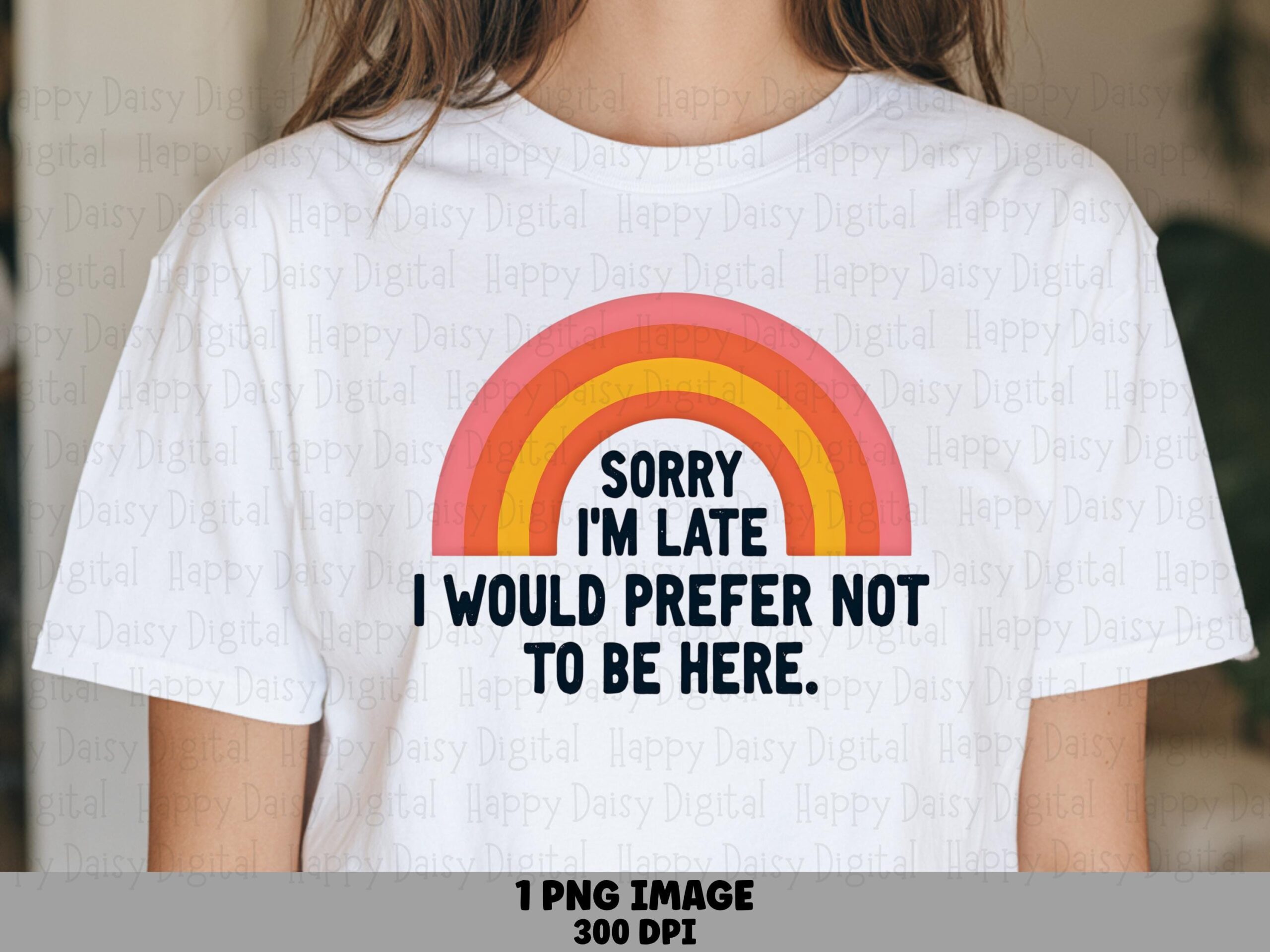 Prefer Not Here, Sarcastic Rainbow PNG, Introvert Quote Design | Sublimation, Commercial Use, 300DPI