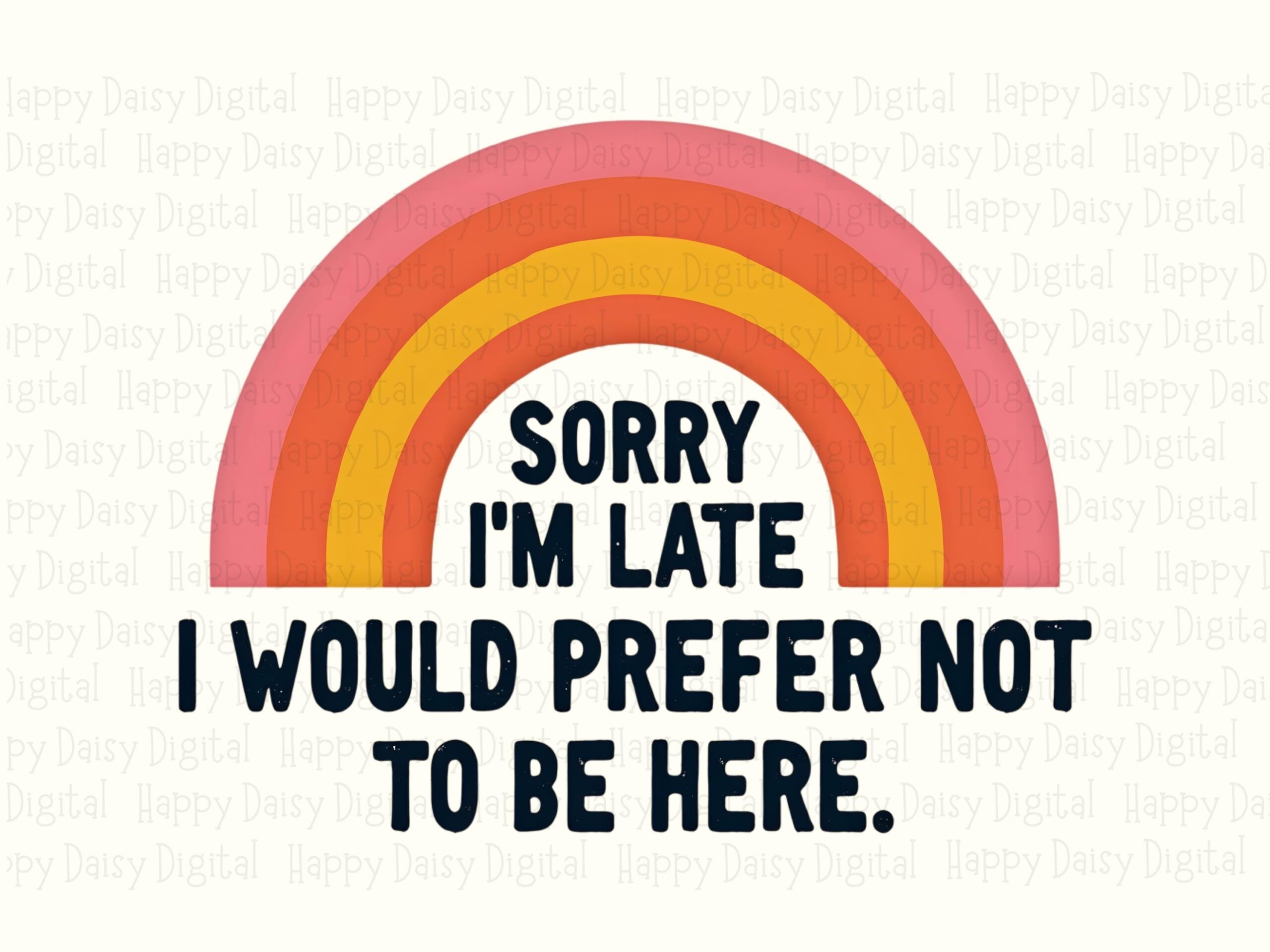 Prefer Not Here, Sarcastic Rainbow PNG, Introvert Quote Design | Sublimation, Commercial Use, 300DPI - Image 2