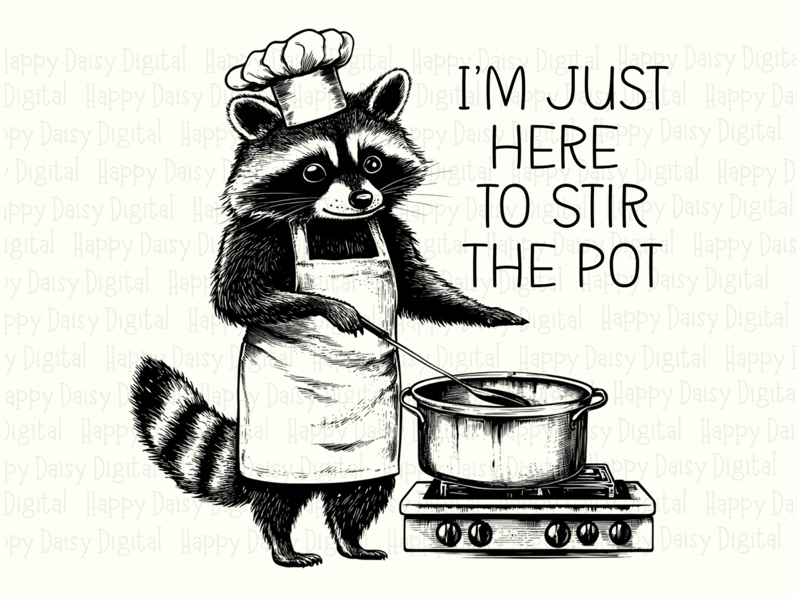 Stir The Pot, Raccoon Chef PNG | Sublimation Graphic, Commercial Use - 300 DPI, For POD Sellers, Cricut Friendly - Image 2
