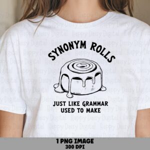 Sublimation PNG, Synonym Rolls Pun Clipart, Cinnamon Roll Illustration | Commercial License - 300 DPI