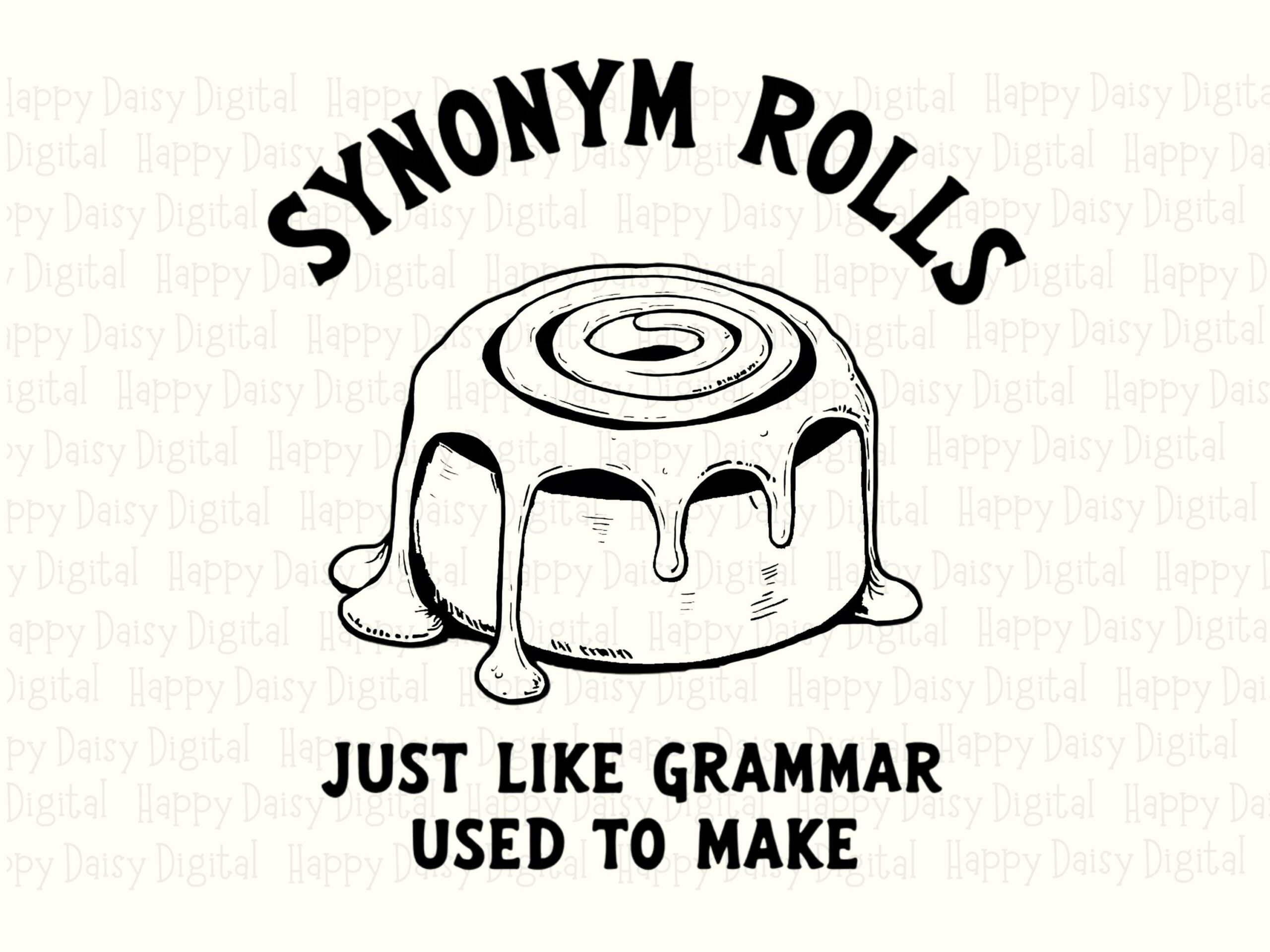 Sublimation PNG, Synonym Rolls Pun Clipart, Cinnamon Roll Illustration | Commercial License - 300 DPI - Image 2