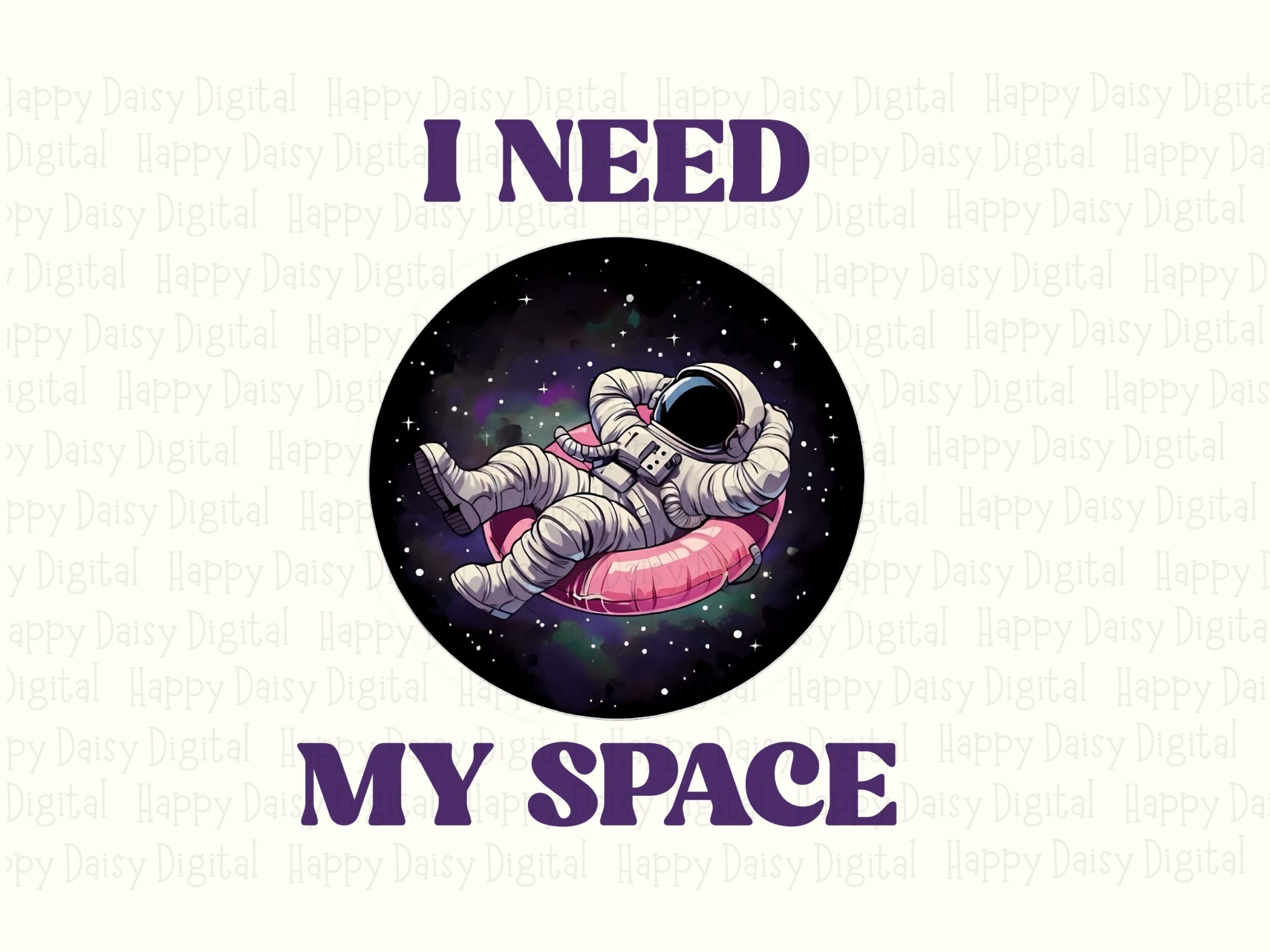 Need My Space, Introvert Astronaut PNG, Cosmic Pun Clipart | Sublimation Commercial | 300 DPI PrintReady POD - Image 2