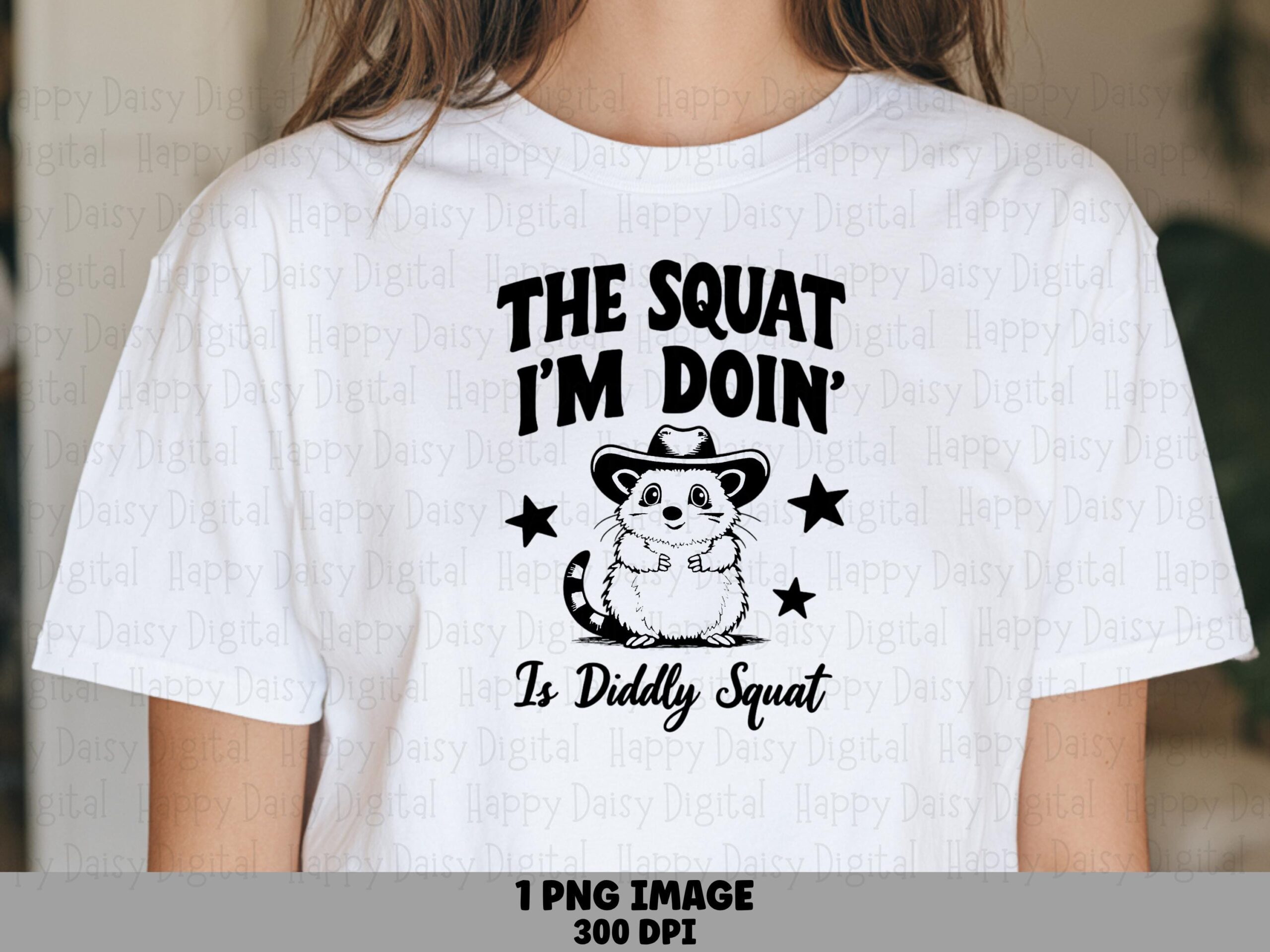 Diddly Squat, Cowboy Raccoon PNG | Sublimation, Commercial Use, 300 DPI - Funny Western Clipart For POD Sellers