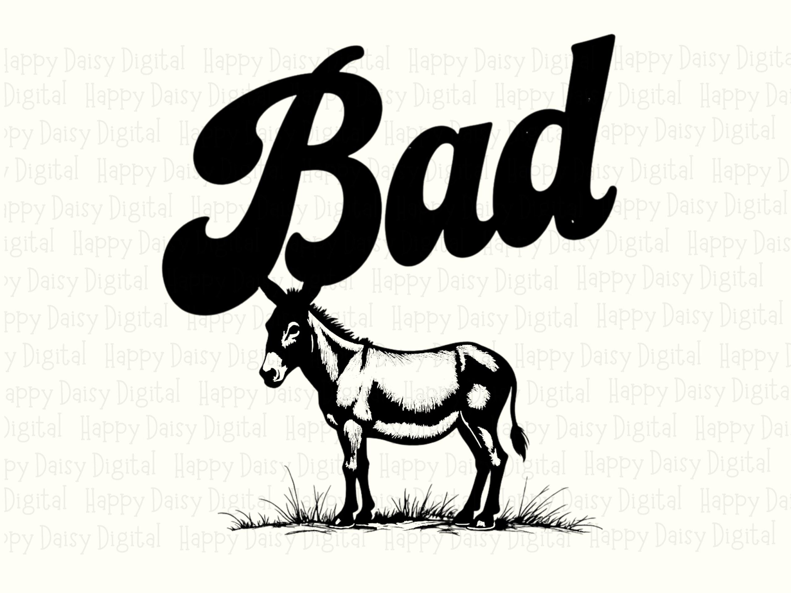 Sublimation PNG, Funny Donkey Pun Clipart | 300 DPI Transparent Background, Print-Ready - Commercial Use License - Image 2