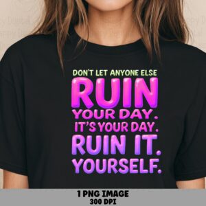 Sublimation PNG, Bold Gradient Bubble Text Design | Commercial Use, 300 DPI File, For POD Sellers
