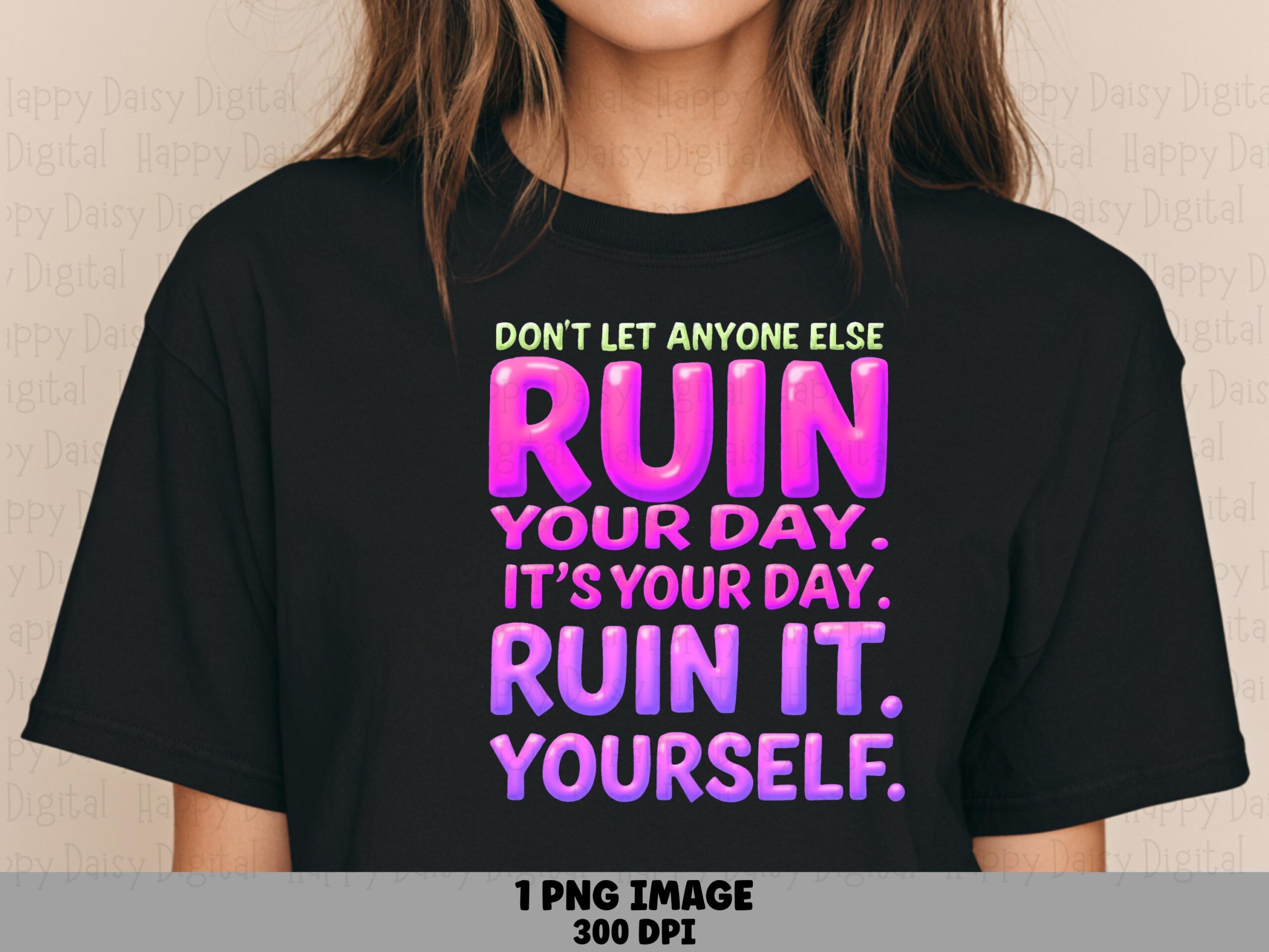 Sublimation PNG, Bold Gradient Bubble Text Design | Commercial Use, 300 DPI File, For POD Sellers