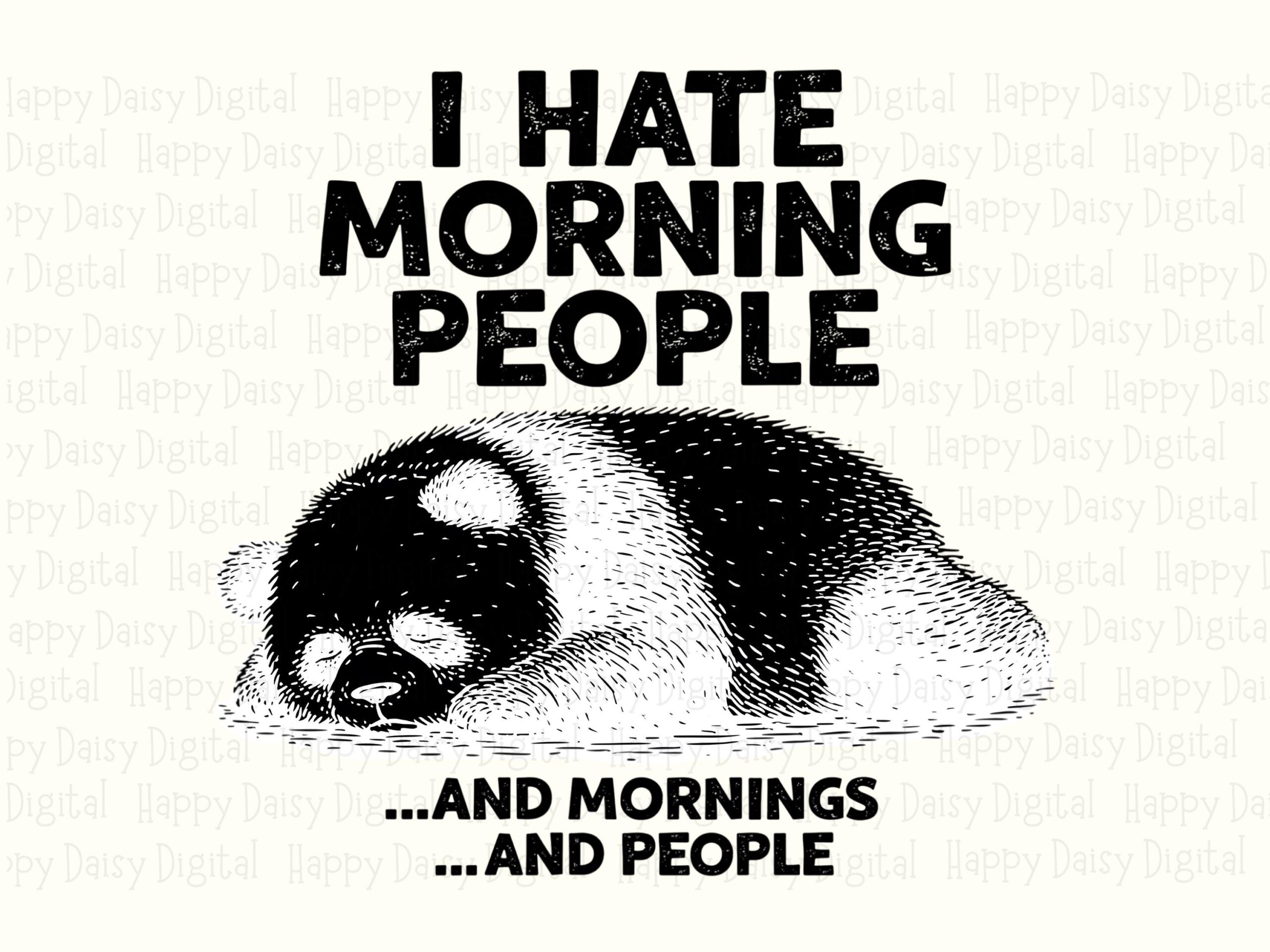 Sublimation PNG, Sleepy Panda Humor Design | Commercial Use, 300 DPI, Print-Ready, POD Sellers - Cricut Compatible - Image 2