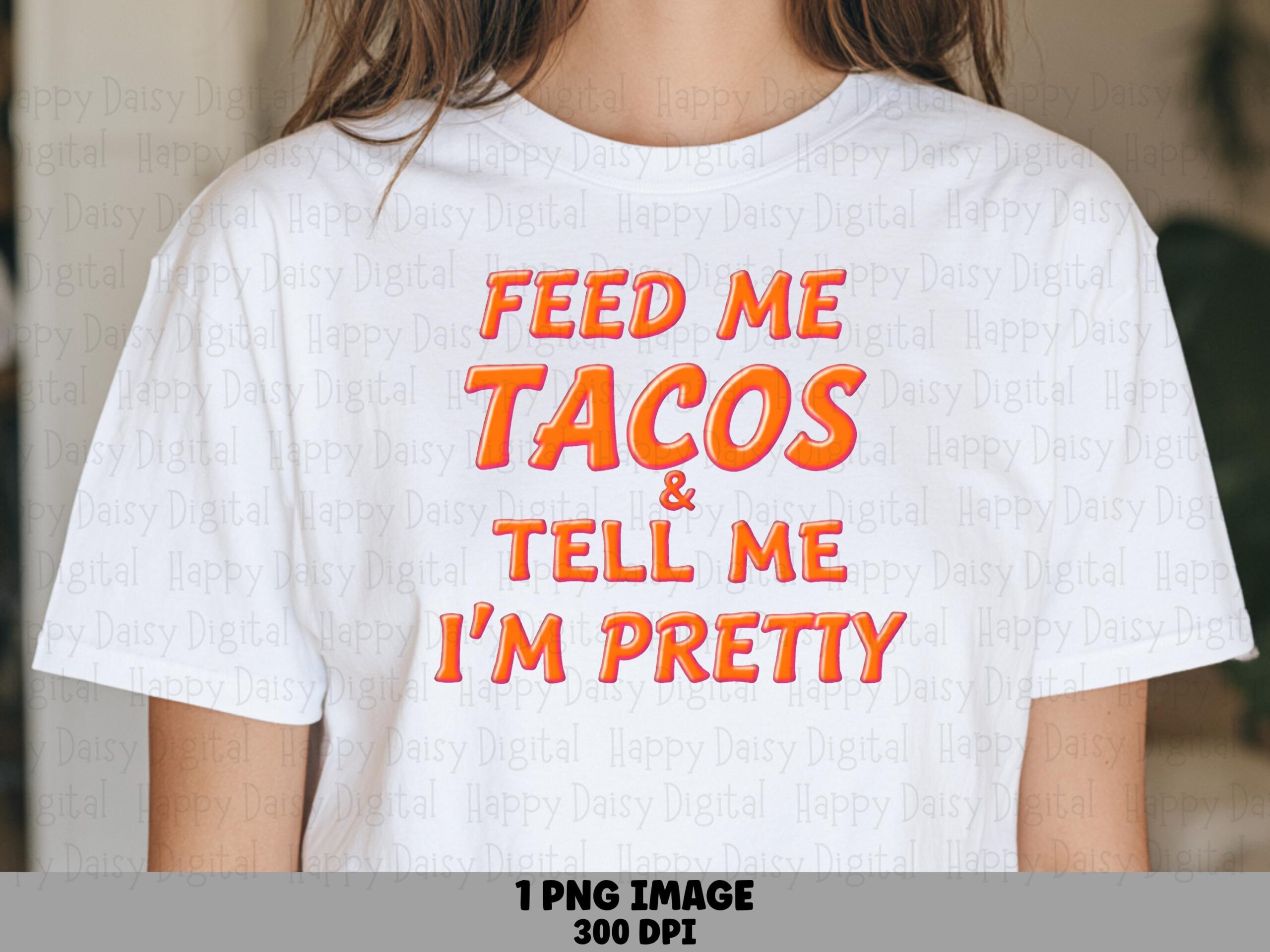 Tacos PNG Design, Funny Food Sublimation File - Bold Orange Outline, Commercial Use, 300 DPI, Clipart