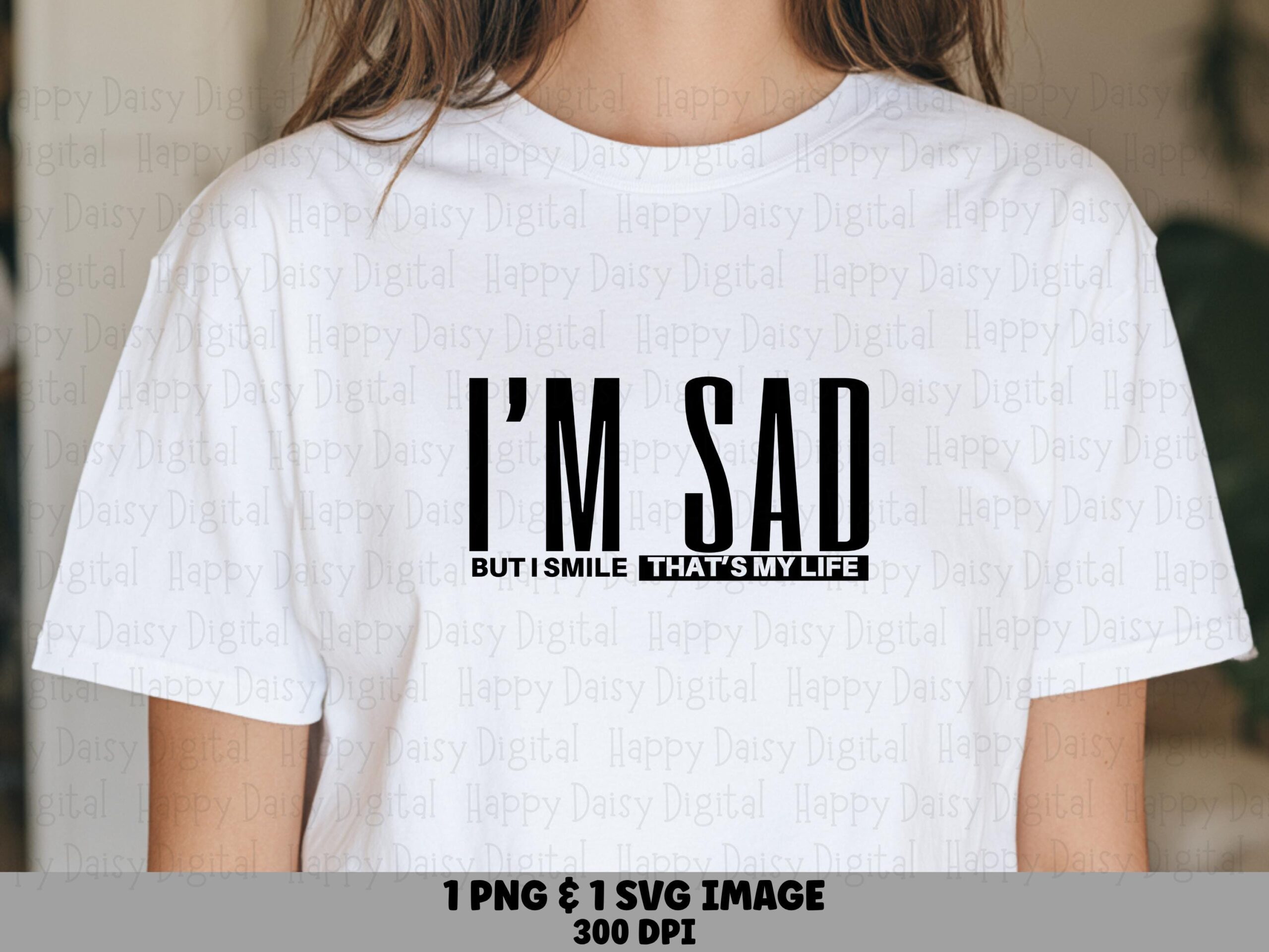 Im Sad, Sarcastic Quote Graphic, PNG SVG, Transparent 300 Dpi | Print Ready, Commercial Use, POD Compatible